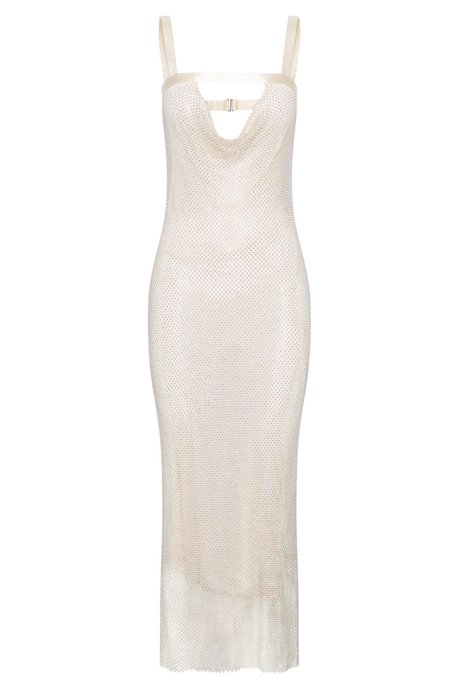 Mehry Diamante Mesh Cowl Dress - Cream sold by Meshki product image thumbnail 8