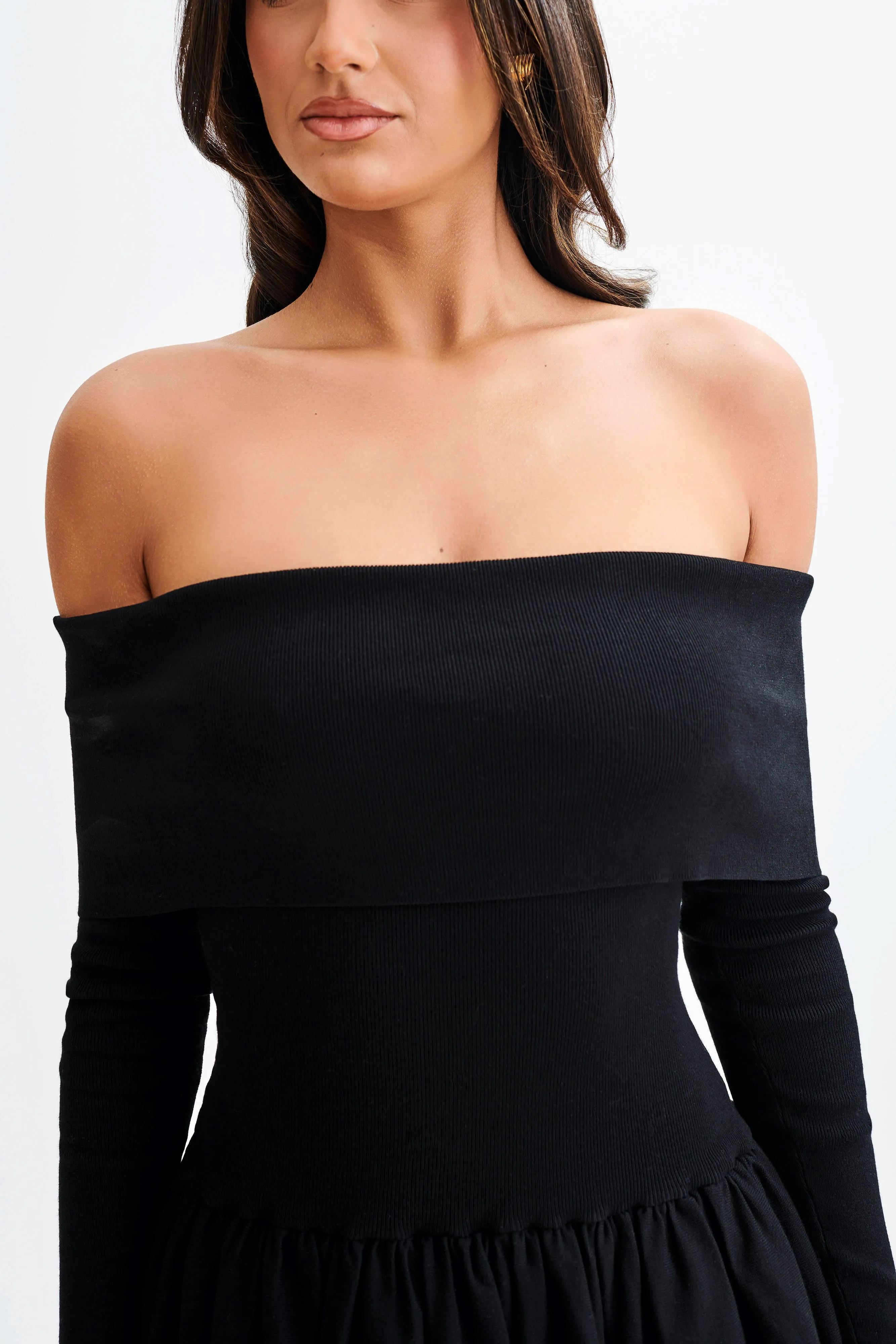 Atlanta Long Sleeve Mini Dress - Black sold by Meshki product image thumbnail 2