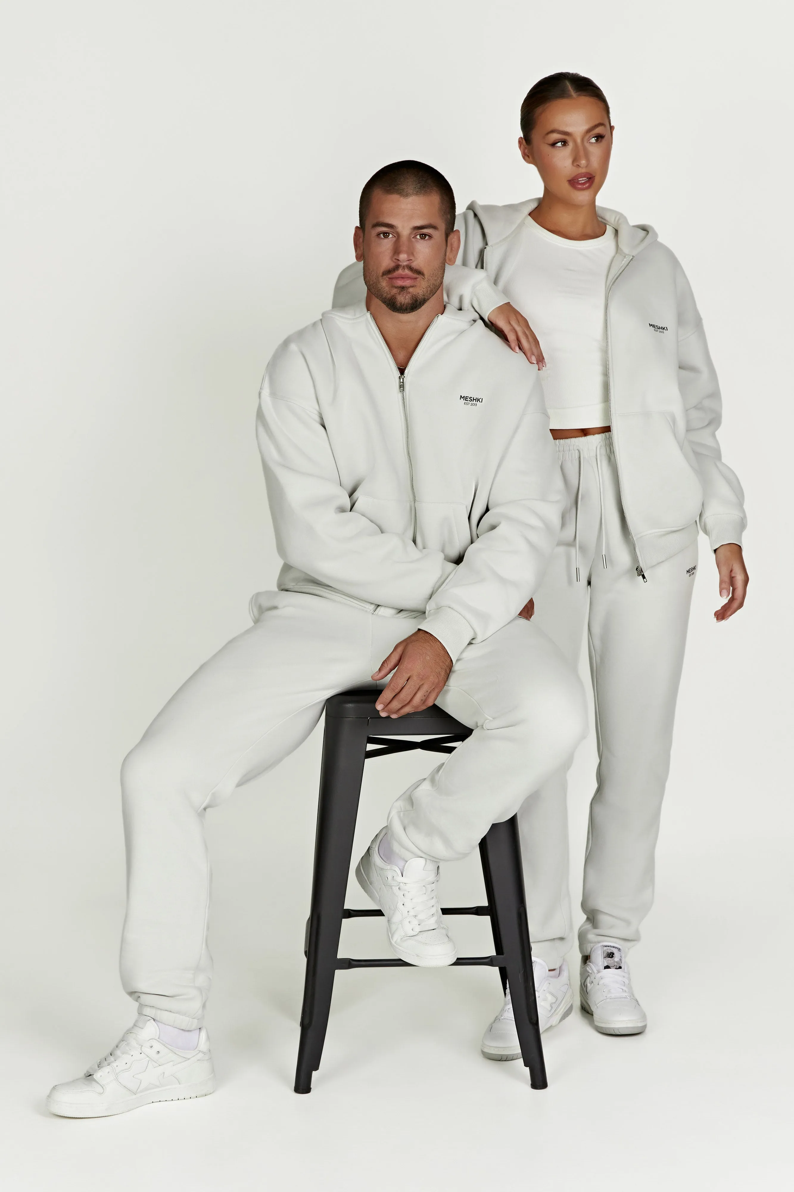 Corrie Unisex Zip Through Hoodie - Smoke Grey sold by Meshki product image thumbnail 3