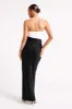 Miranda Contrast Maxi Dress - Black/White sold by Meshki