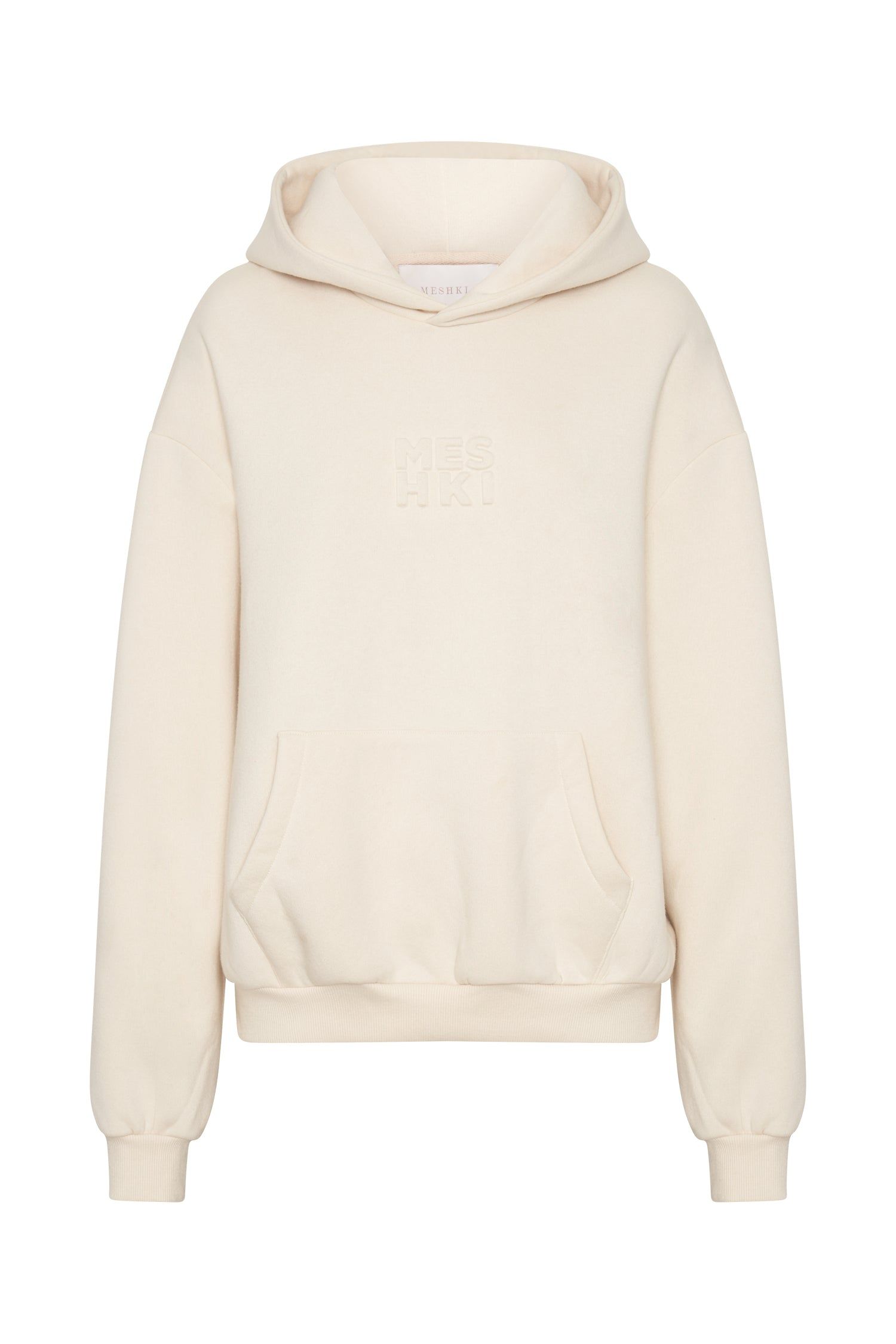 Arden Embossed Fleeceback Hoodie - Bone sold by Meshki product image thumbnail 8
