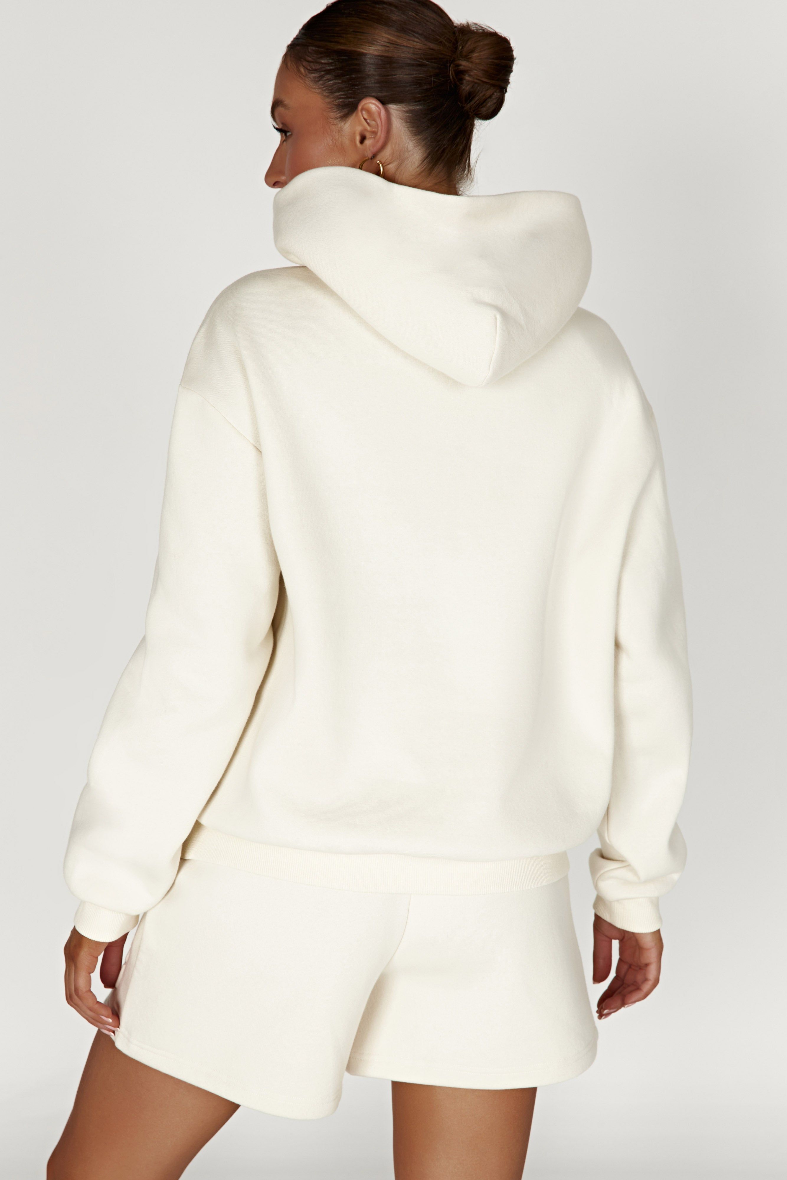 Arden Embossed Fleeceback Hoodie - Bone sold by Meshki product image thumbnail 2