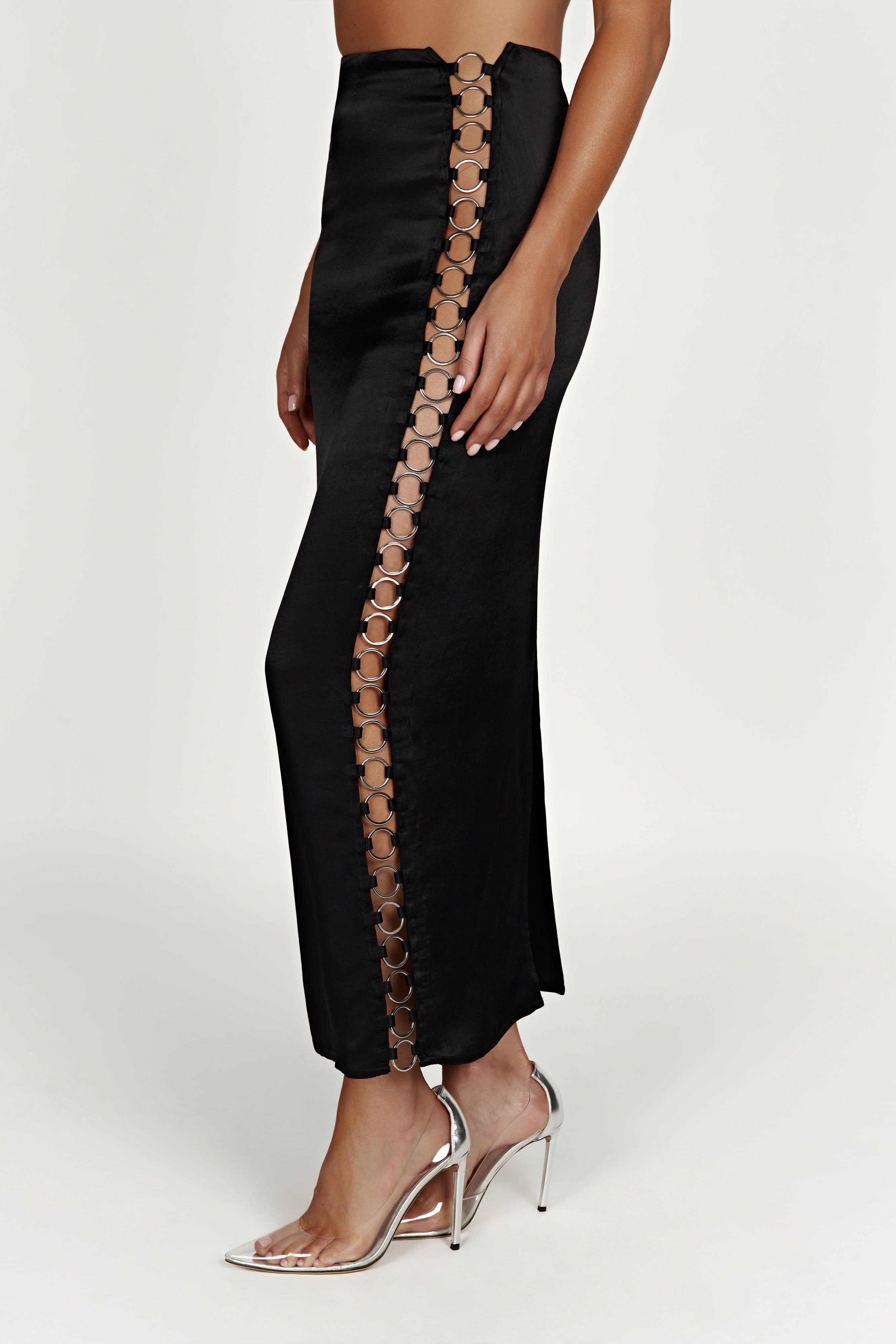 Jaida Ring Maxi Skirt - Black sold by Meshki product image thumbnail 3