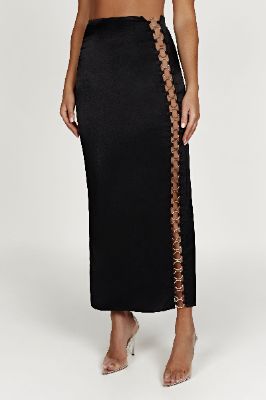 Jaida Ring Maxi Skirt - Black sold by Meshki