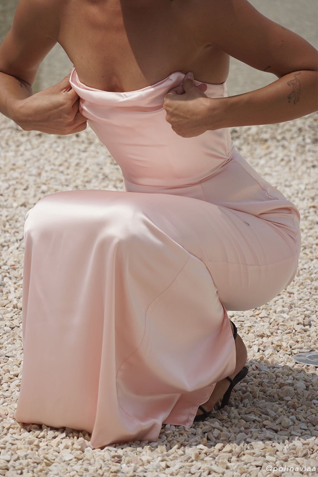 Alanis Strapless Maxi Dress - Crystal Rose sold by Meshki product image thumbnail 2