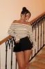 Dominica Off Shoulder Knit Top - Ivory sold by Meshki