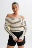 Dominica Off Shoulder Knit Top - Ivory sold by Meshki