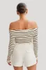 Dominica Off Shoulder Knit Top - Ivory sold by Meshki