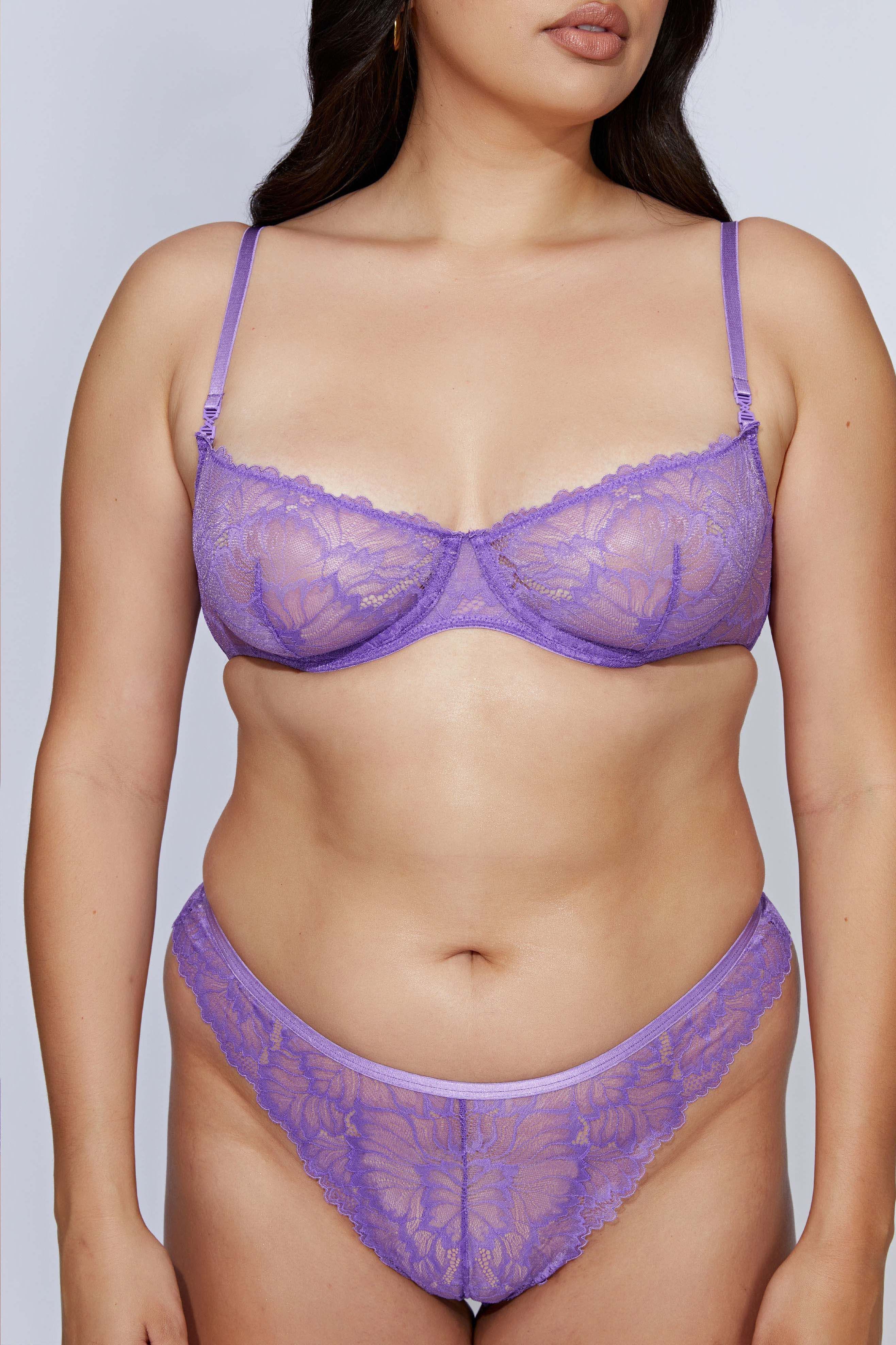 Kaia Lace Underwire Bra - Grape sold by Meshki product image thumbnail 7