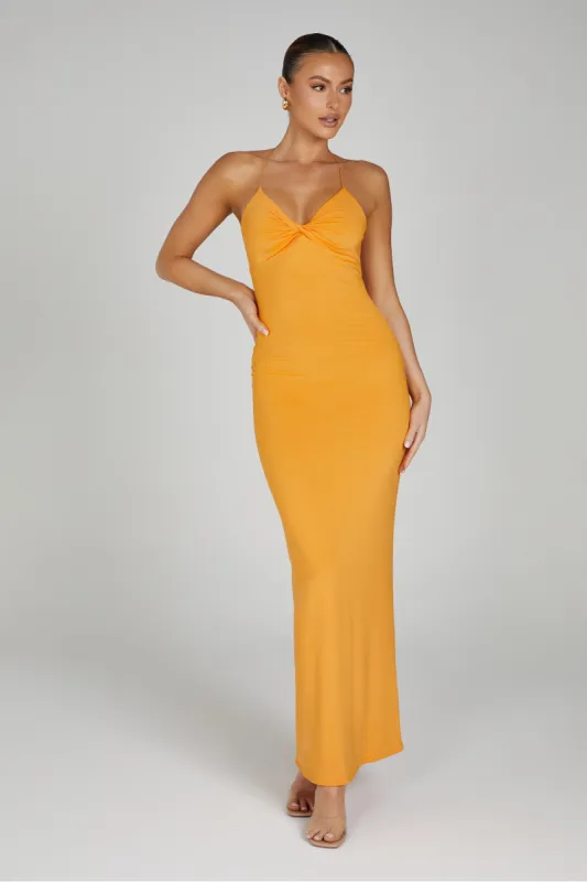 Sinead Twist Maxi Dress - Orange sold by Meshki