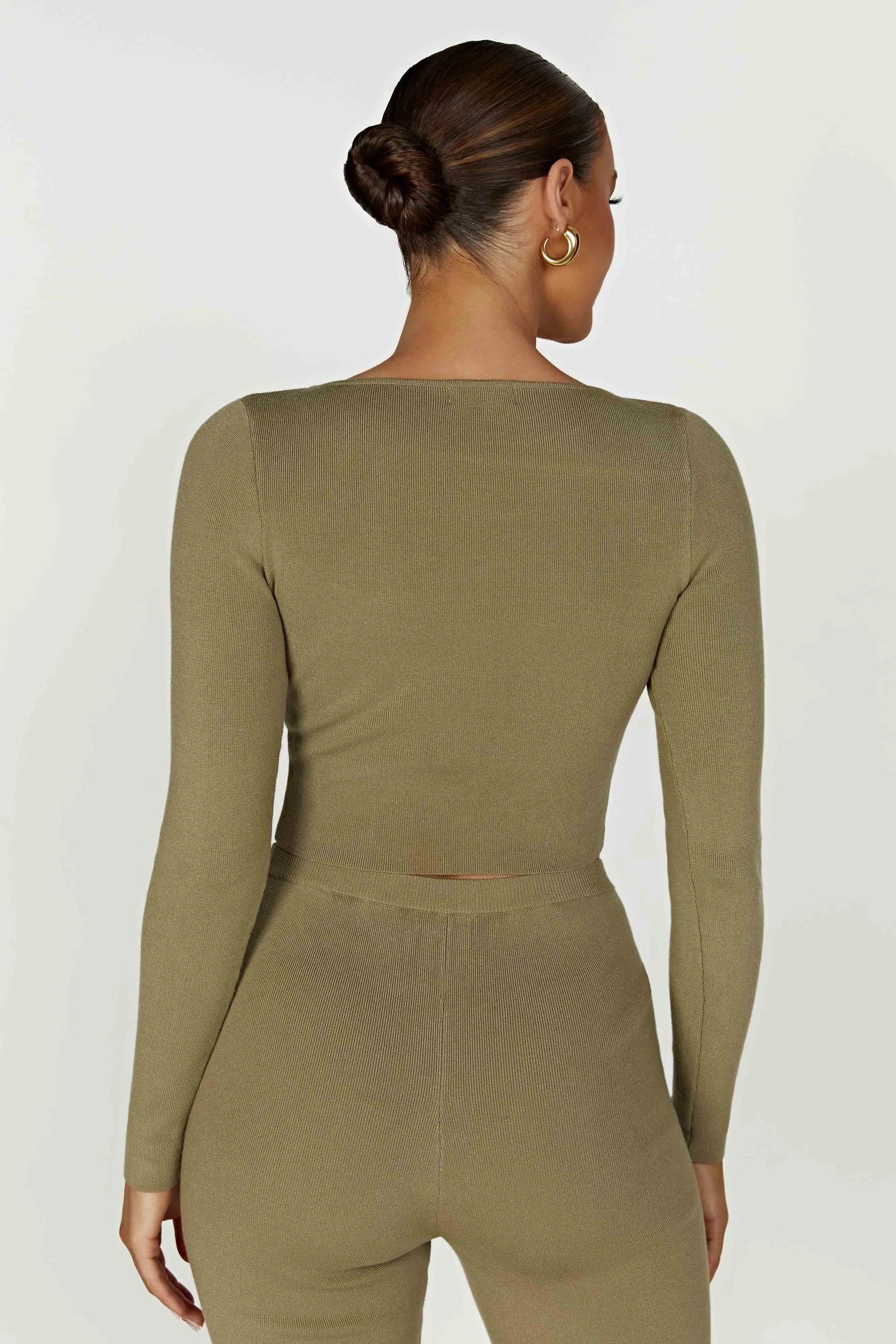 Haisley Long Sleeve Knit Top - Olive sold by Meshki product image thumbnail 4