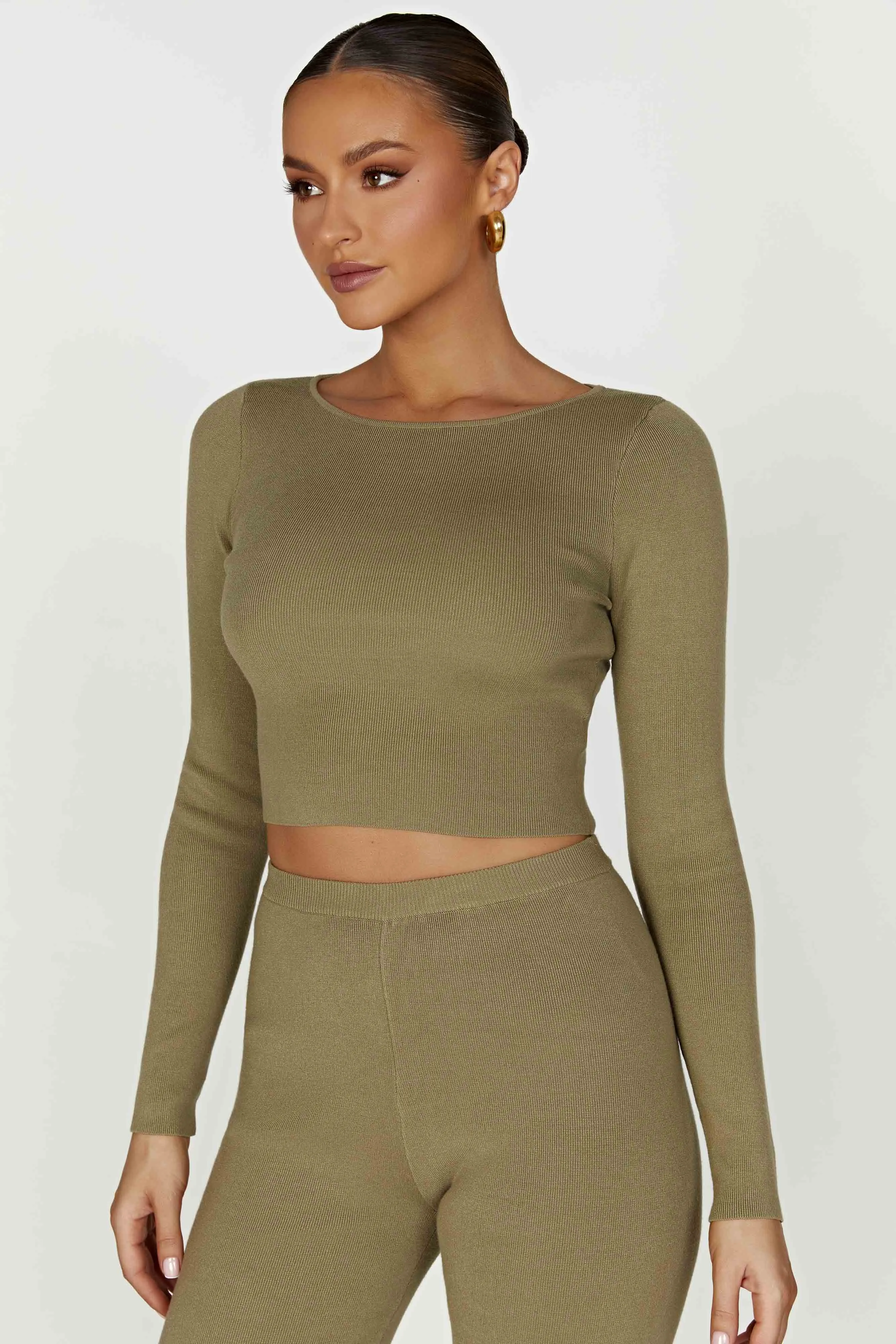 Haisley Long Sleeve Knit Top - Olive sold by Meshki product image thumbnail 5