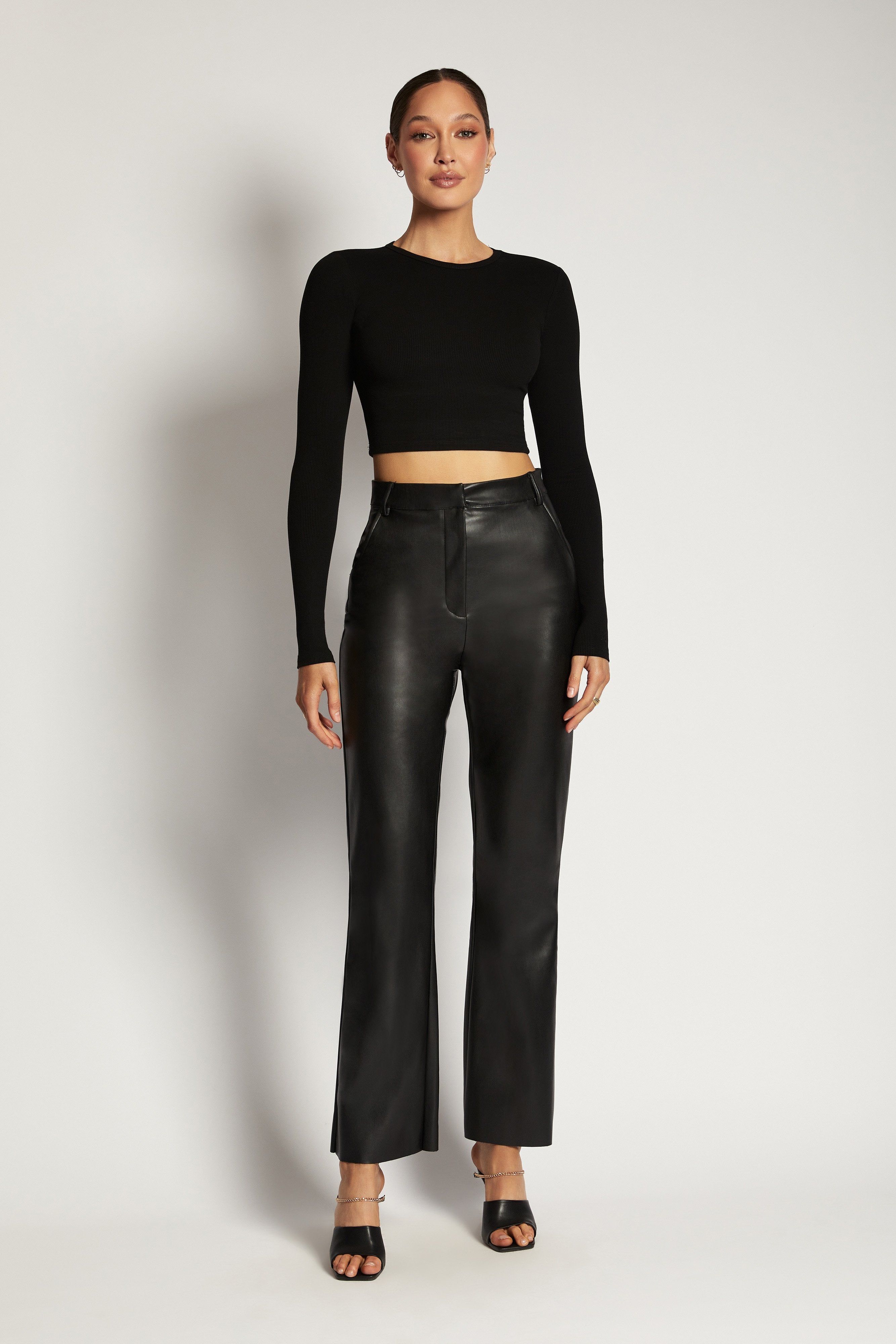 Caroline Long Sleeve Rib Crop - Black sold by Meshki product image thumbnail 6