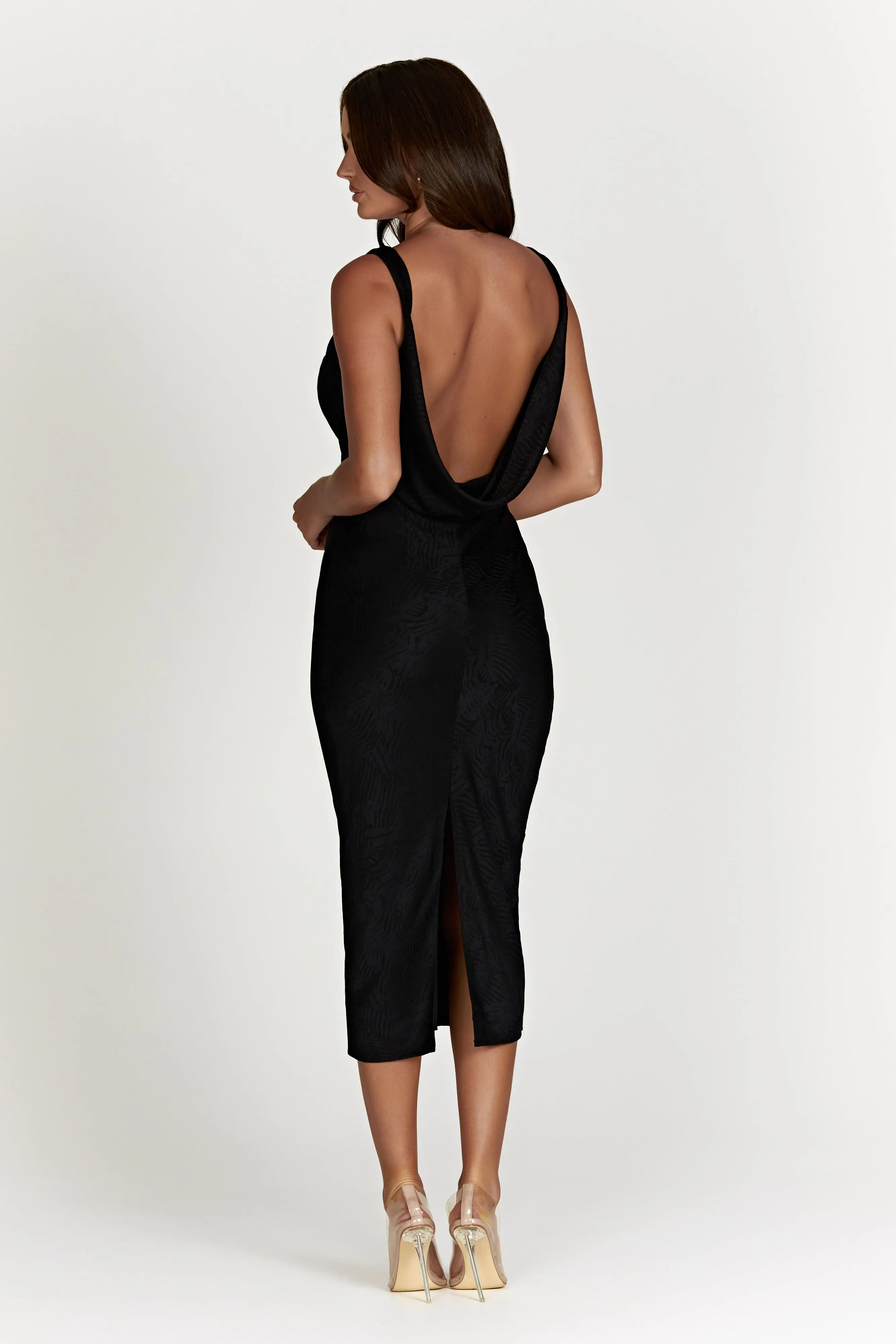 Fallon Cowl Midi Dress - Black sold by Meshki product image thumbnail 2