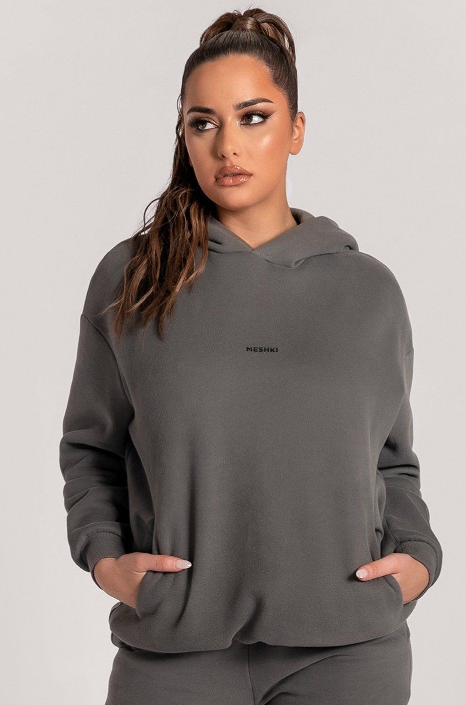 Bay Unisex Oversized Cosy Hoodie - Charcoal sold by Meshki product image thumbnail 22