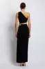 Paige Ruched Side Cut Out Maxi Dress - Black sold by Meshki