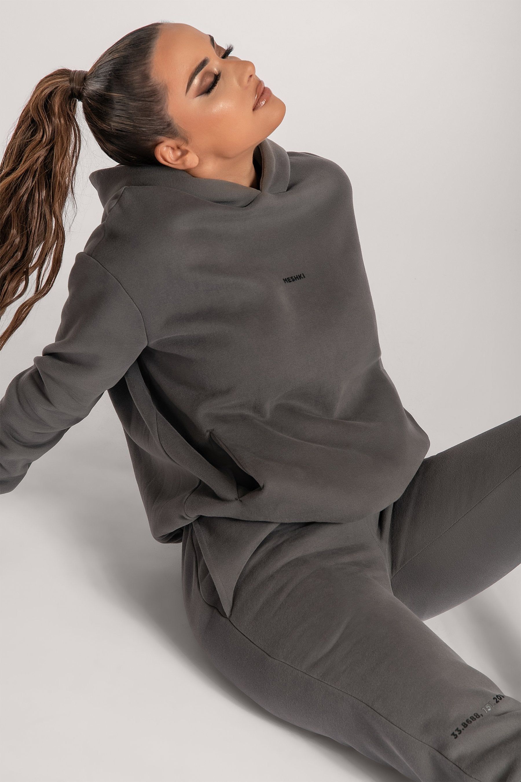 Bay Unisex Oversized Cosy Hoodie - Charcoal sold by Meshki product image thumbnail 24