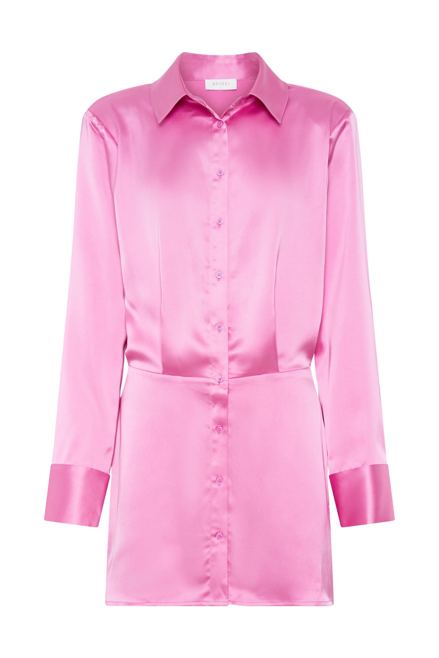 Brielle Satin Shirt Dress - Bubblegum Pink sold by Meshki product image thumbnail 9