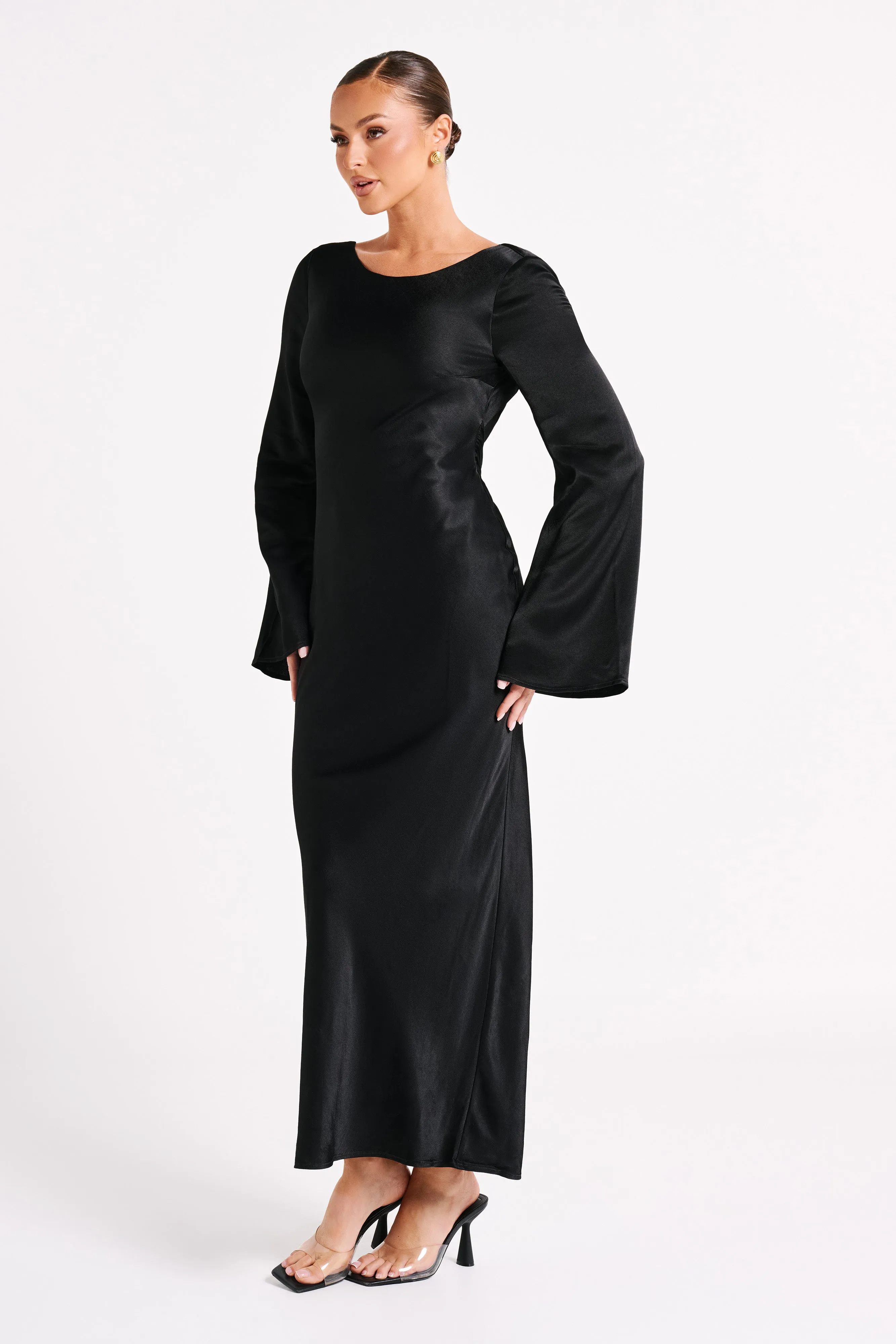 Fernanda Long Sleeve Maxi Dress - Black sold by Meshki product image thumbnail 4