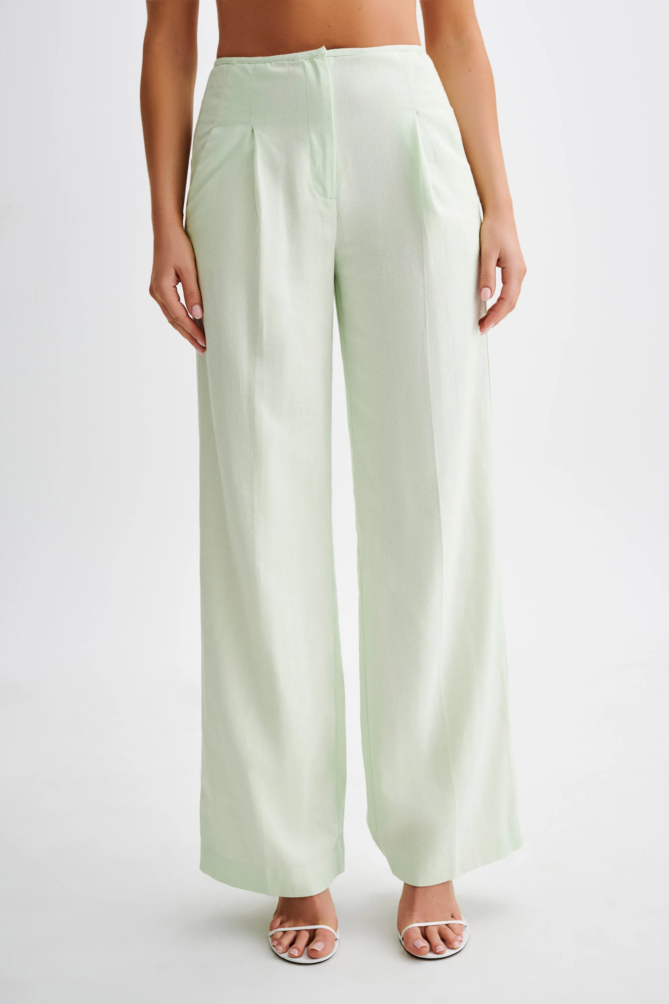 Adrina Straight Leg Linen Pant - Mint sold by Meshki product image thumbnail 2