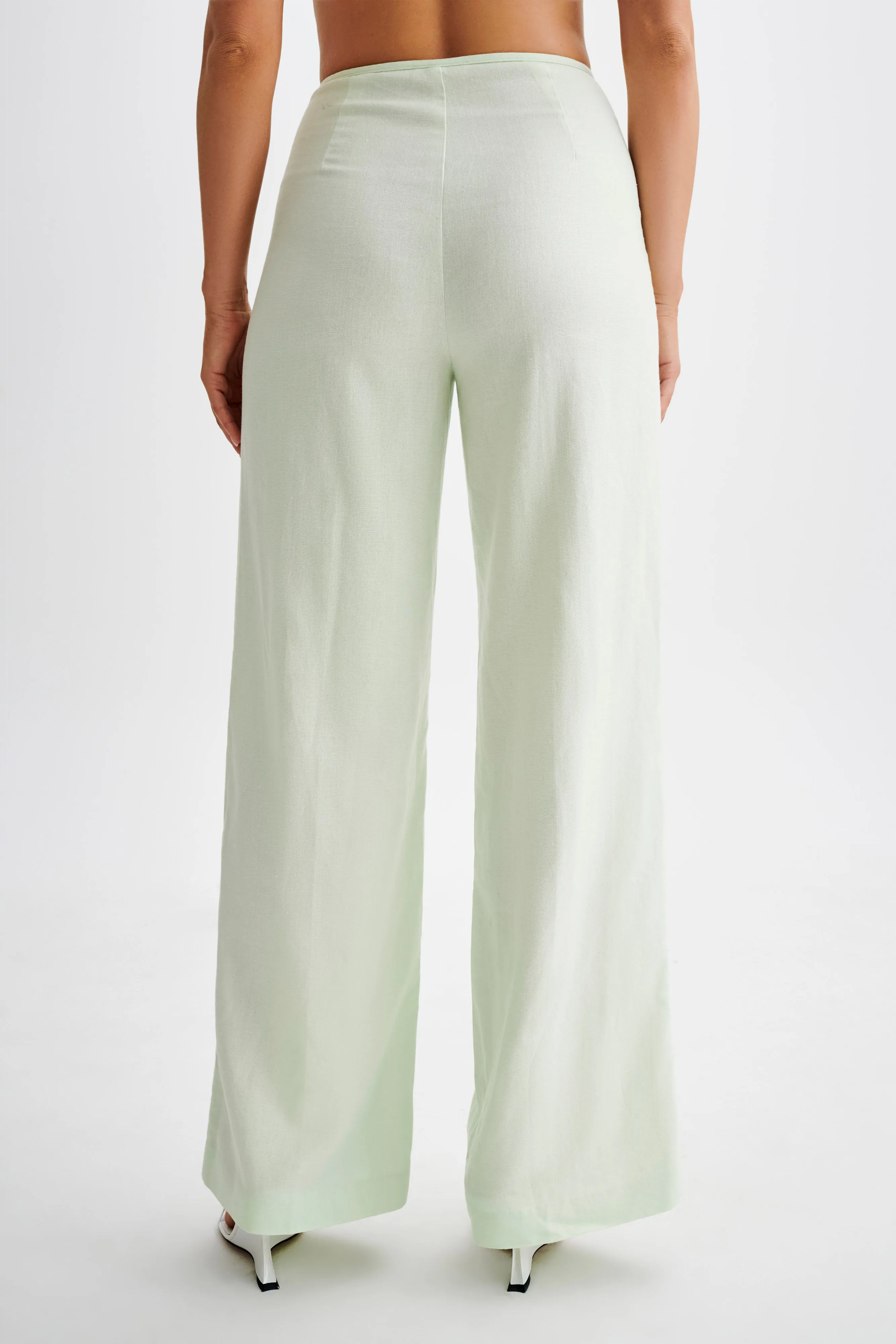 Adrina Straight Leg Linen Pant - Mint sold by Meshki product image thumbnail 4
