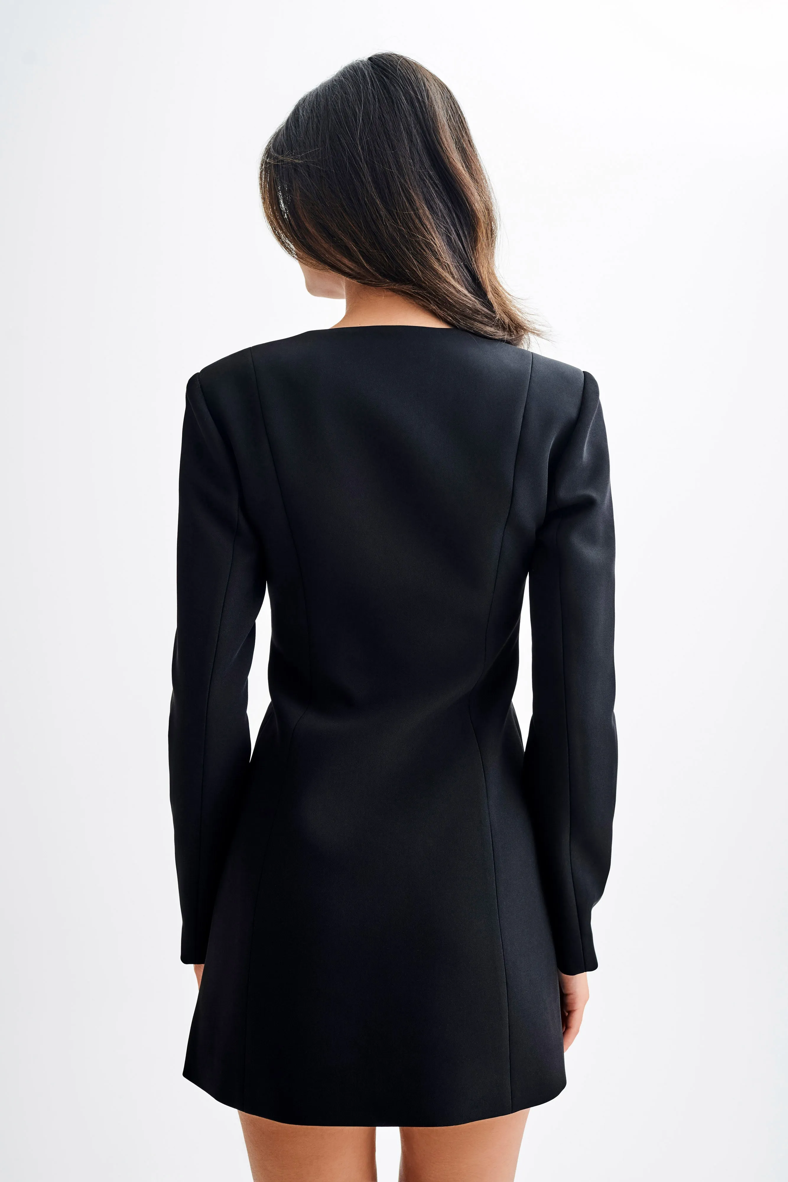Hurley Long Sleeve Blazer Mini Dress - Black sold by Meshki product image thumbnail 5