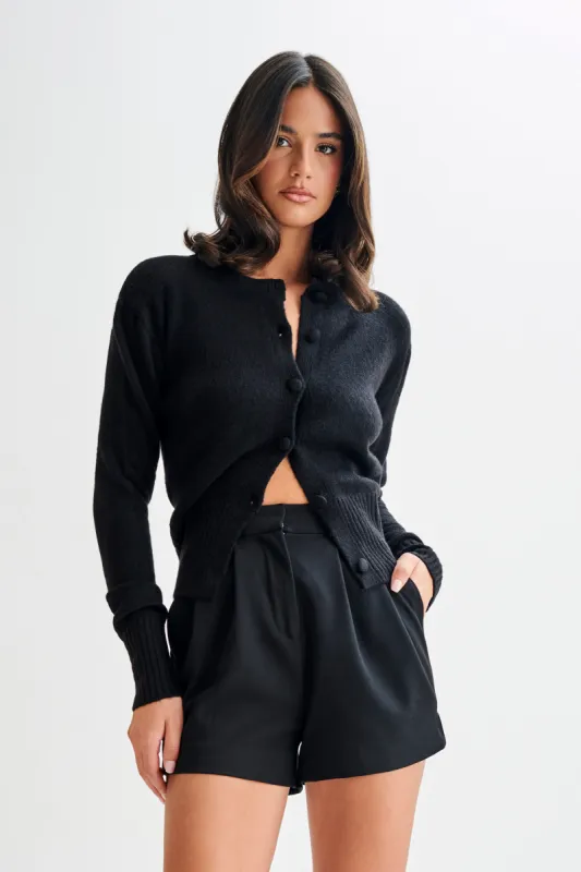 Genevieve Oversized Knit Cardigan - Black sold by Meshki