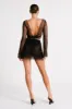 Hilton Diamante Mesh Mini Skirt - Black sold by Meshki