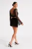Hilton Diamante Mesh Mini Skirt - Black sold by Meshki