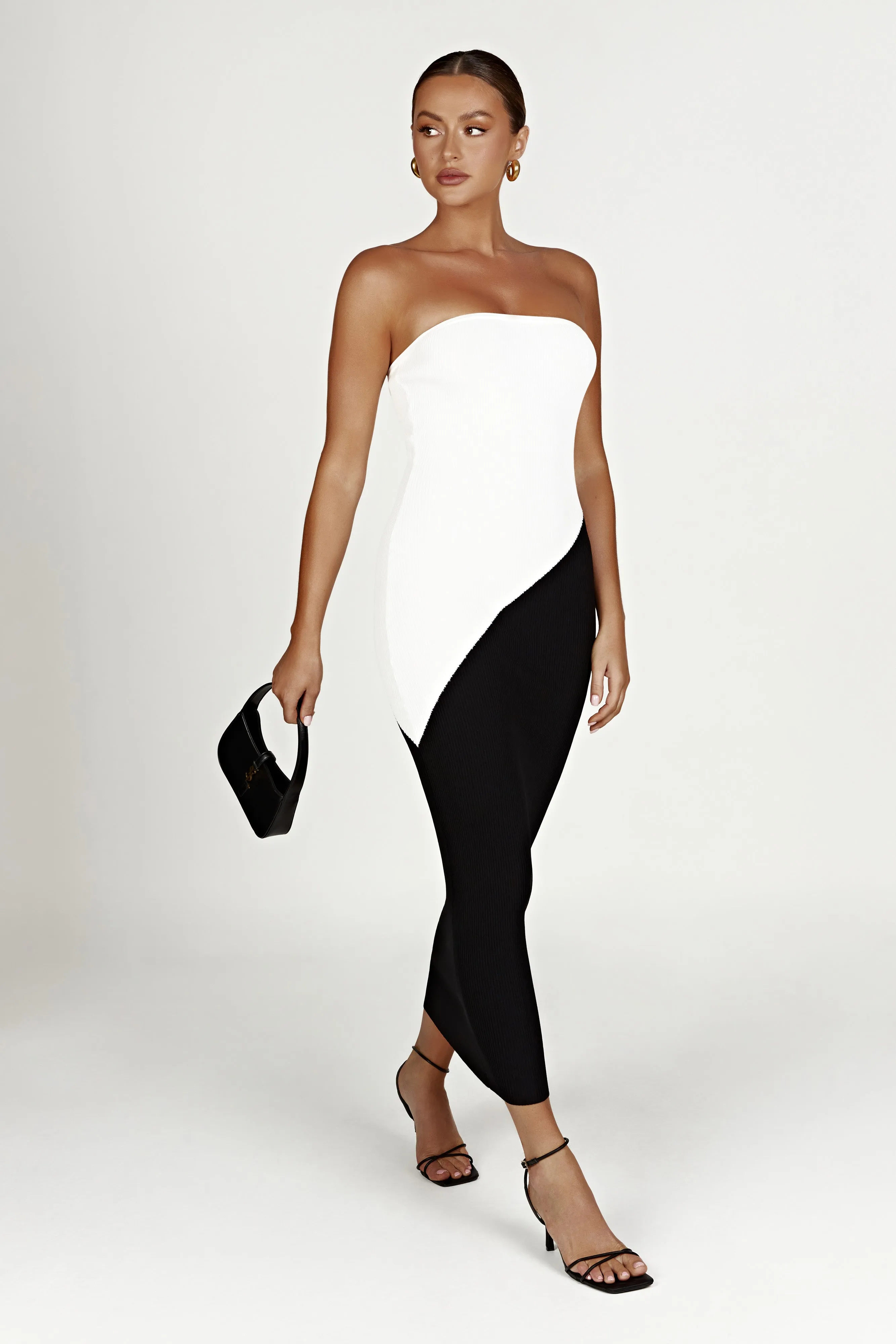 Bristol Two Tone Knit Maxi Dress - Black sold by Meshki product image thumbnail 5