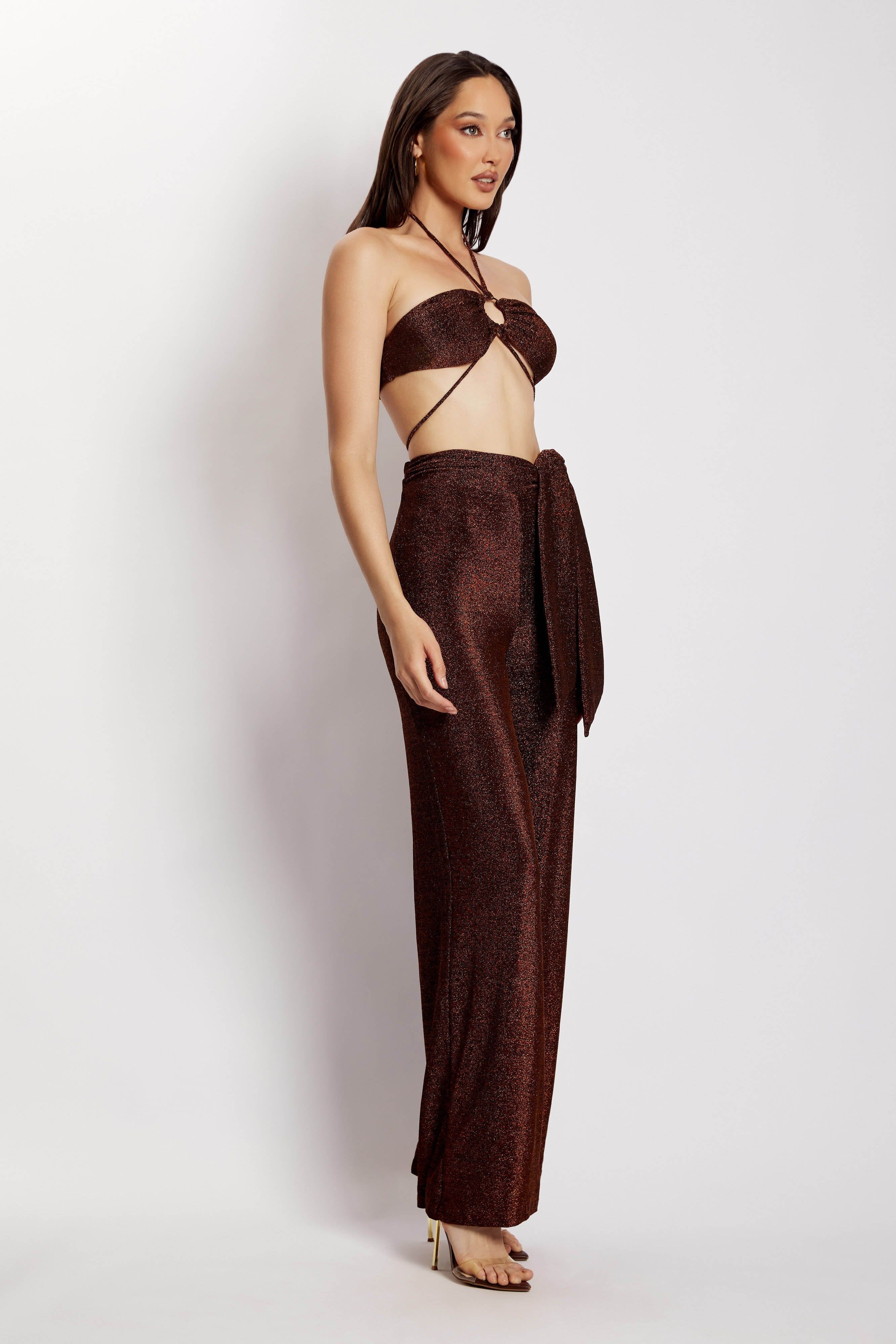 Hope Ring Crop Top - Chocolate Shimmer sold by Meshki product image thumbnail 10