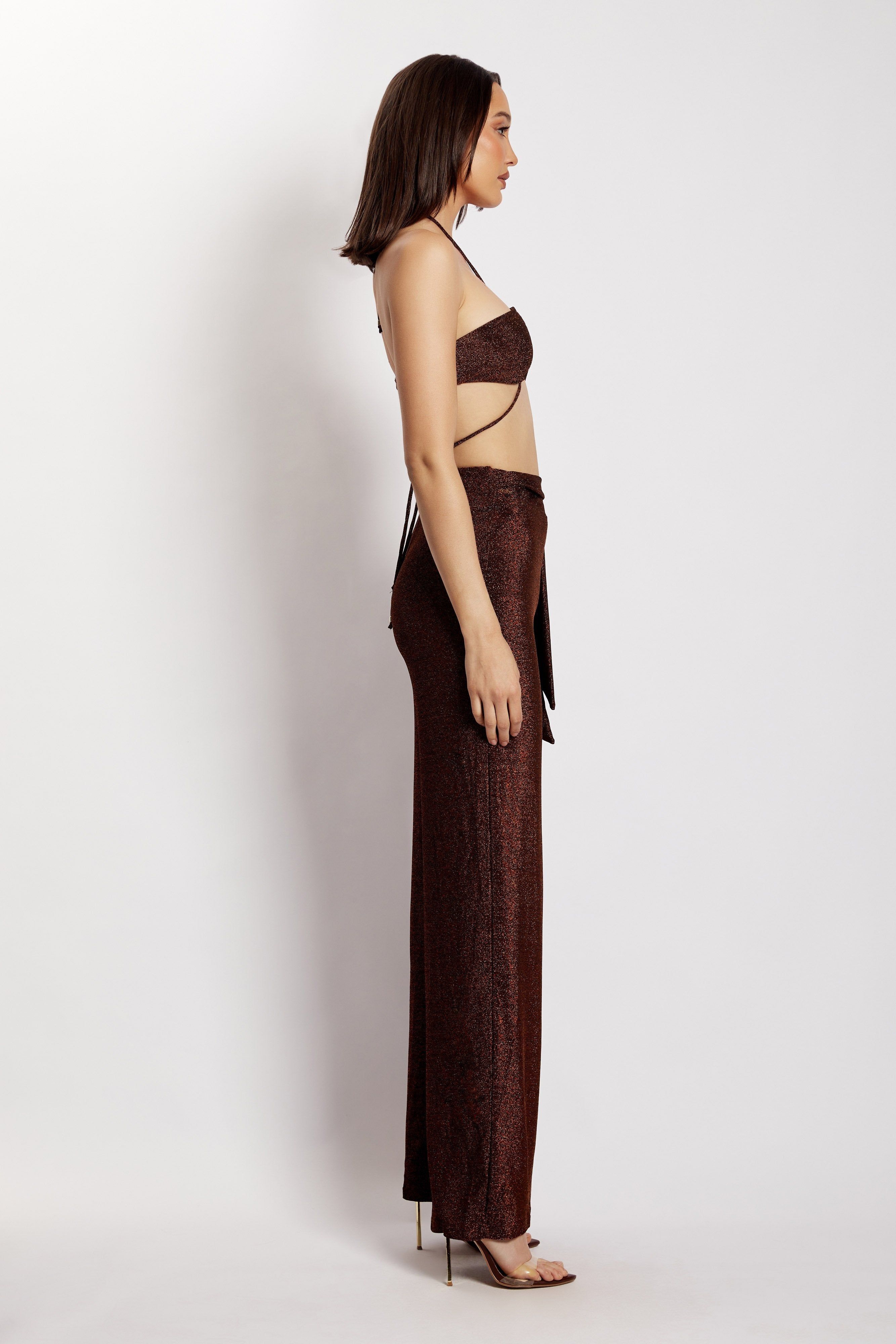 Hope Ring Crop Top - Chocolate Shimmer sold by Meshki product image thumbnail 11