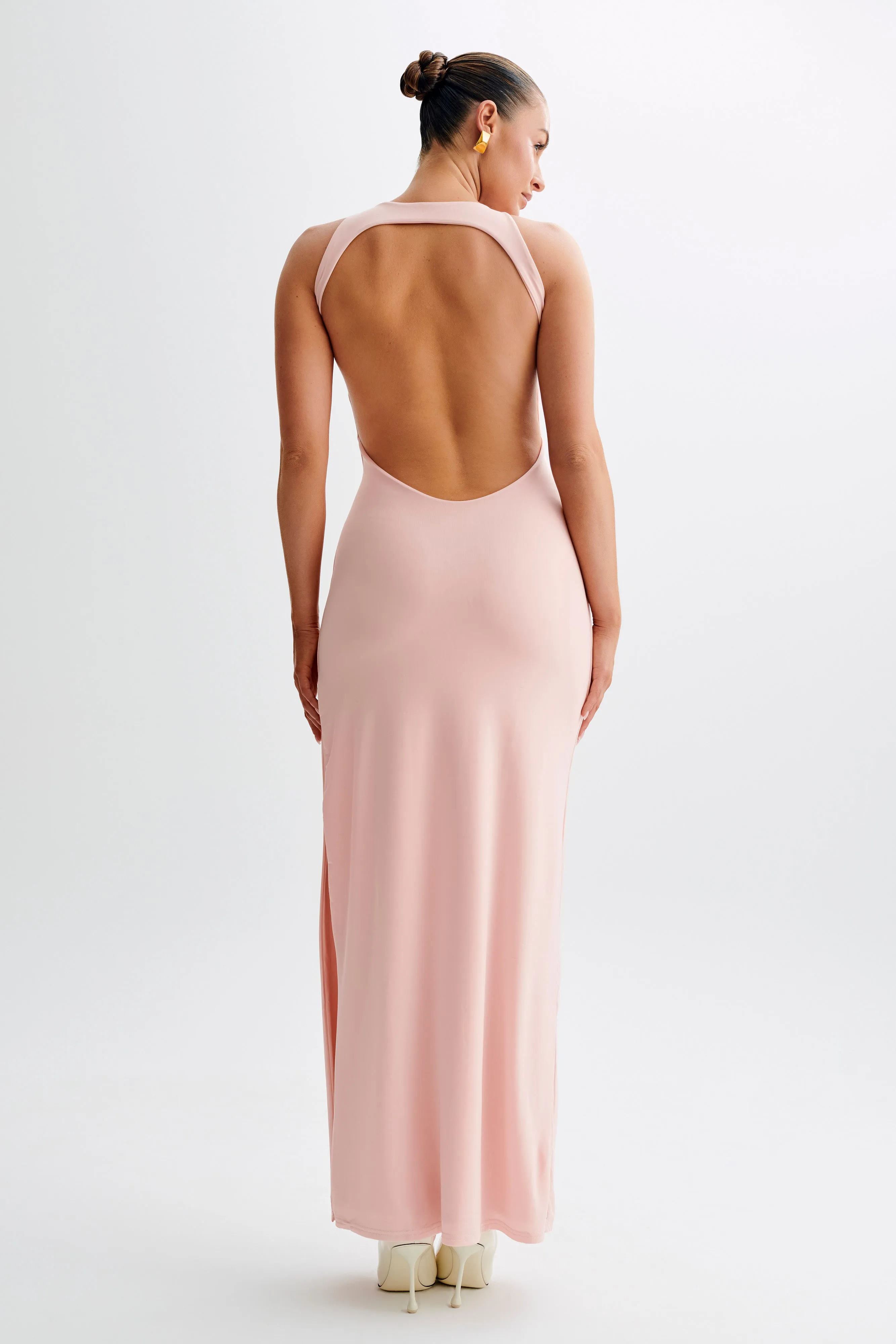 blue dress for baby girl Alanna Soft Matte Satin Maxi Dress Blush Pink | Wedding Guest Dress | Maxi main image 1