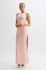 Louise Slinky Backless Maxi Dress - Pale Pink sold by Meshki