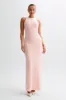 Louise Slinky Backless Maxi Dress - Pale Pink sold by Meshki