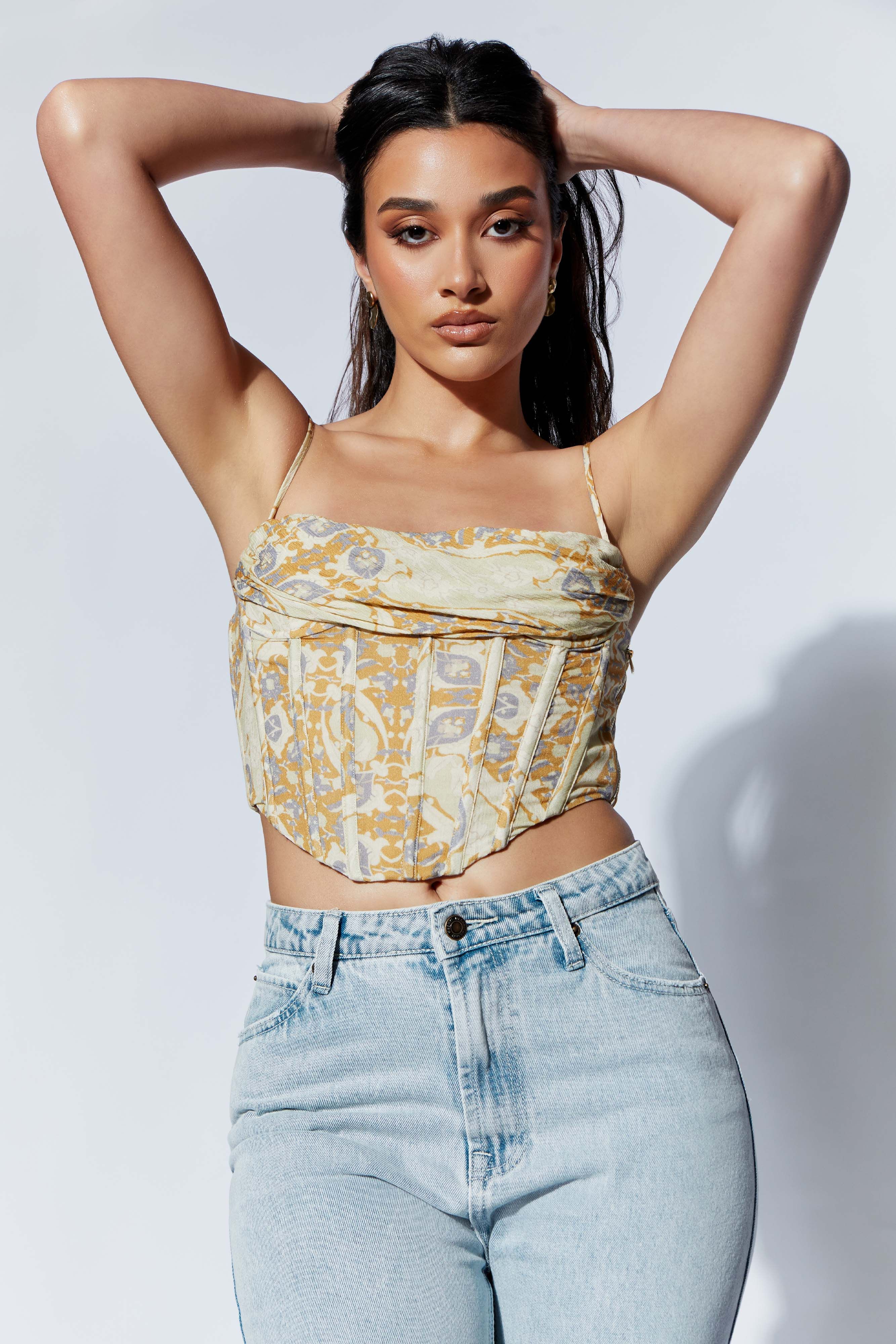 Cyra Corset Top - Persian Print sold by Meshki product image thumbnail 3