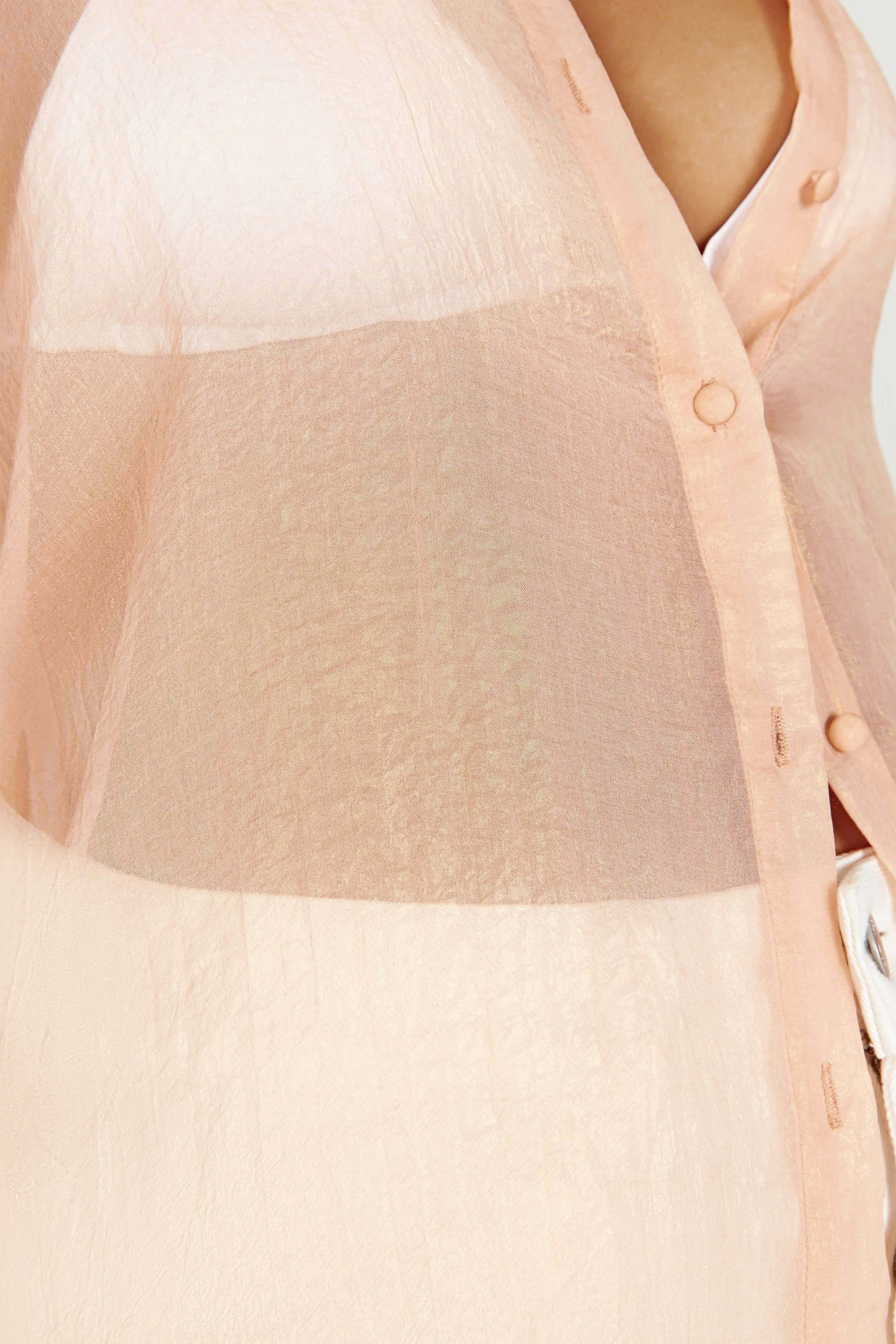Molly Oversized Sheer Iridescent Shirt - Peach sold by Meshki product image thumbnail 6