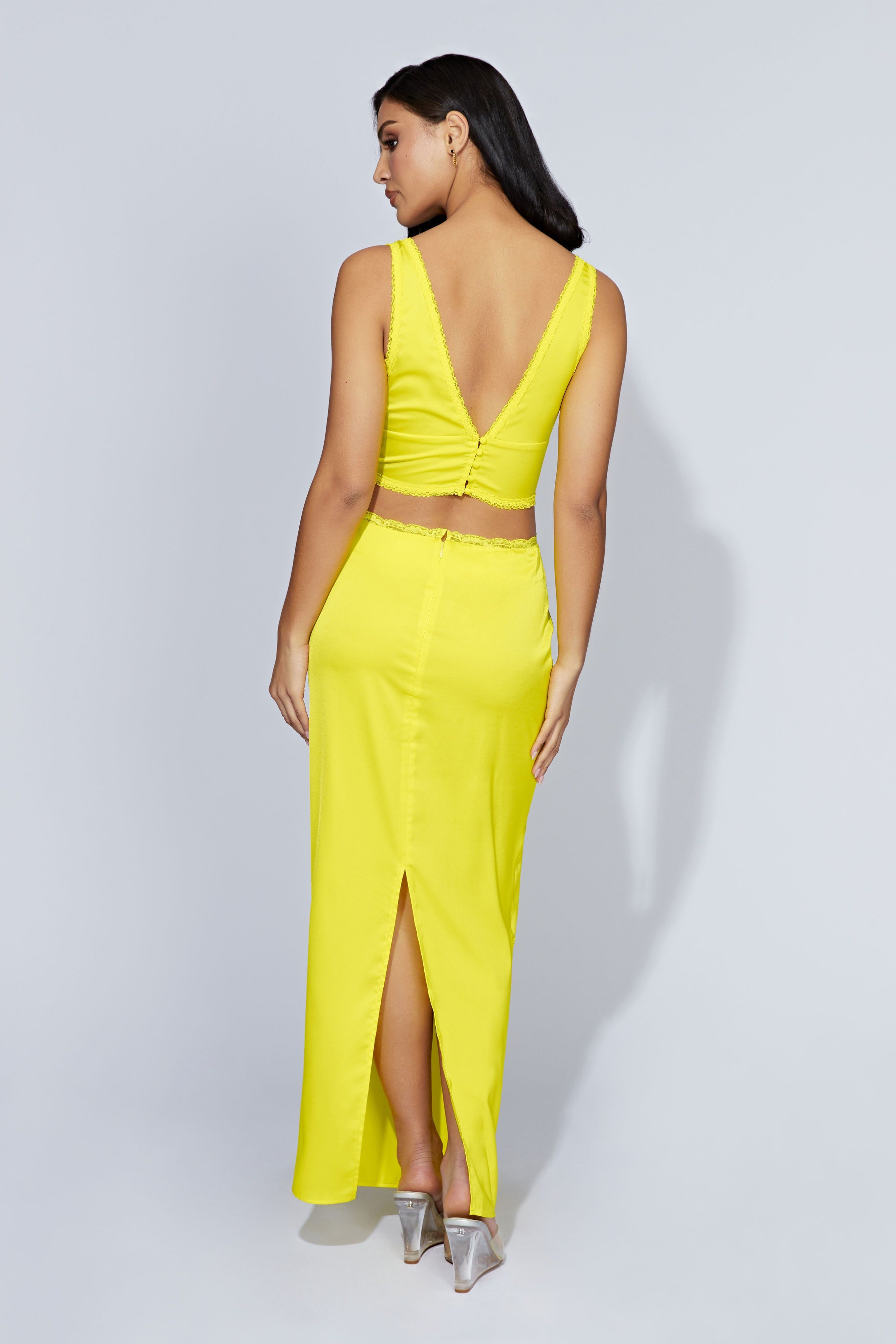 Monet Spliced Lace Midi Skirt - Fresh Green sold by Meshki product image thumbnail 5