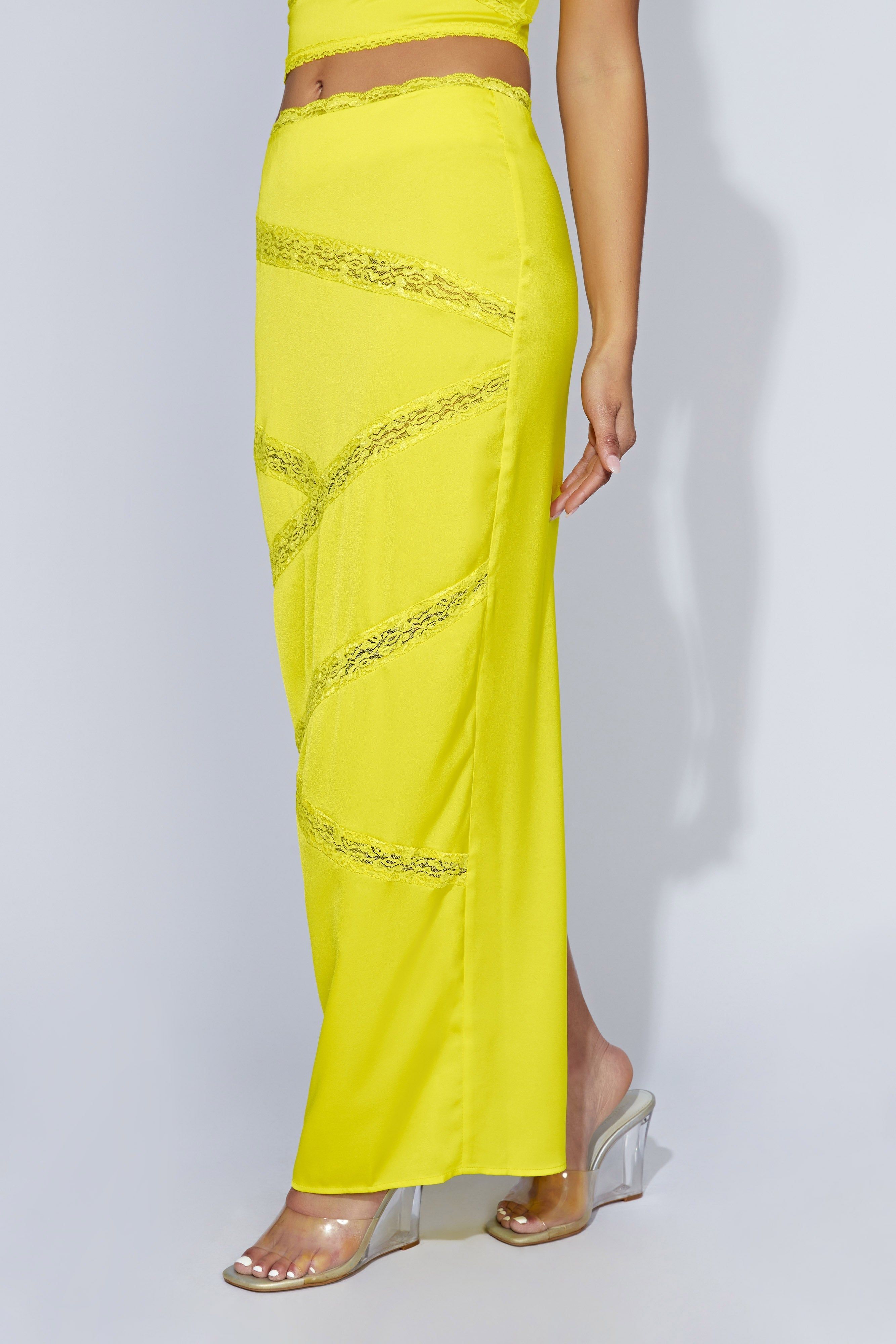 Monet Spliced Lace Midi Skirt - Fresh Green sold by Meshki product image thumbnail 7