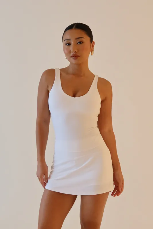 Terra Mini Skirt With Shorts - White sold by Meshki