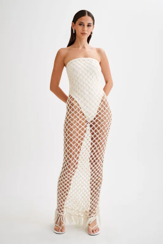 Prudence Knit Midi Dress - Buttercream sold by Meshki