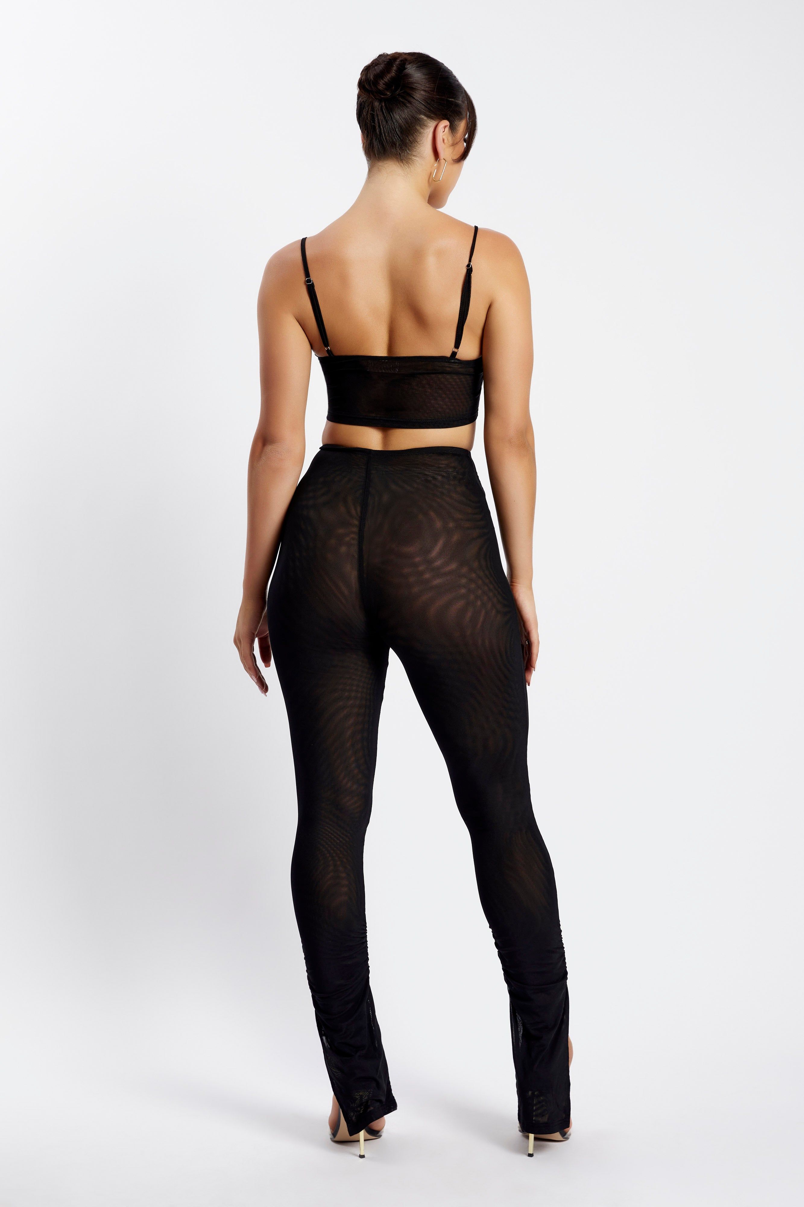 Gracie Mesh Split Leggings - Black sold by Meshki product image thumbnail 2