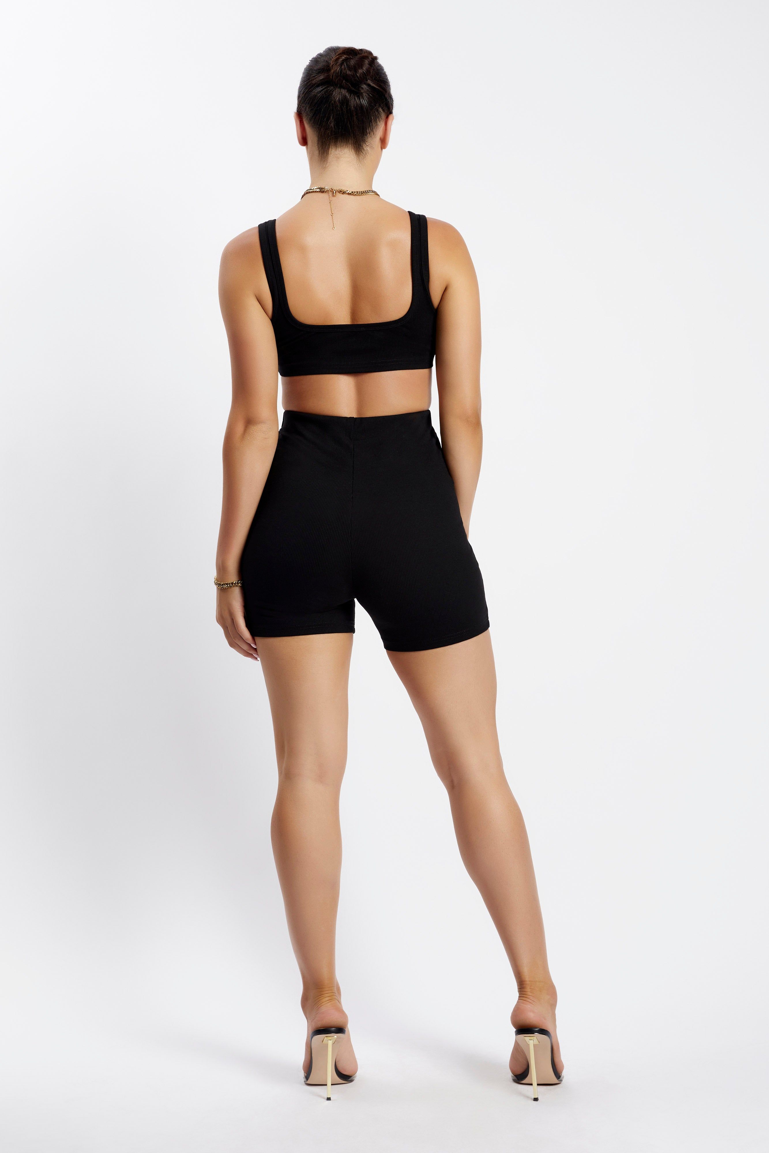 Jackie Scoop Neck Crop Top - Black sold by Meshki product image thumbnail 5