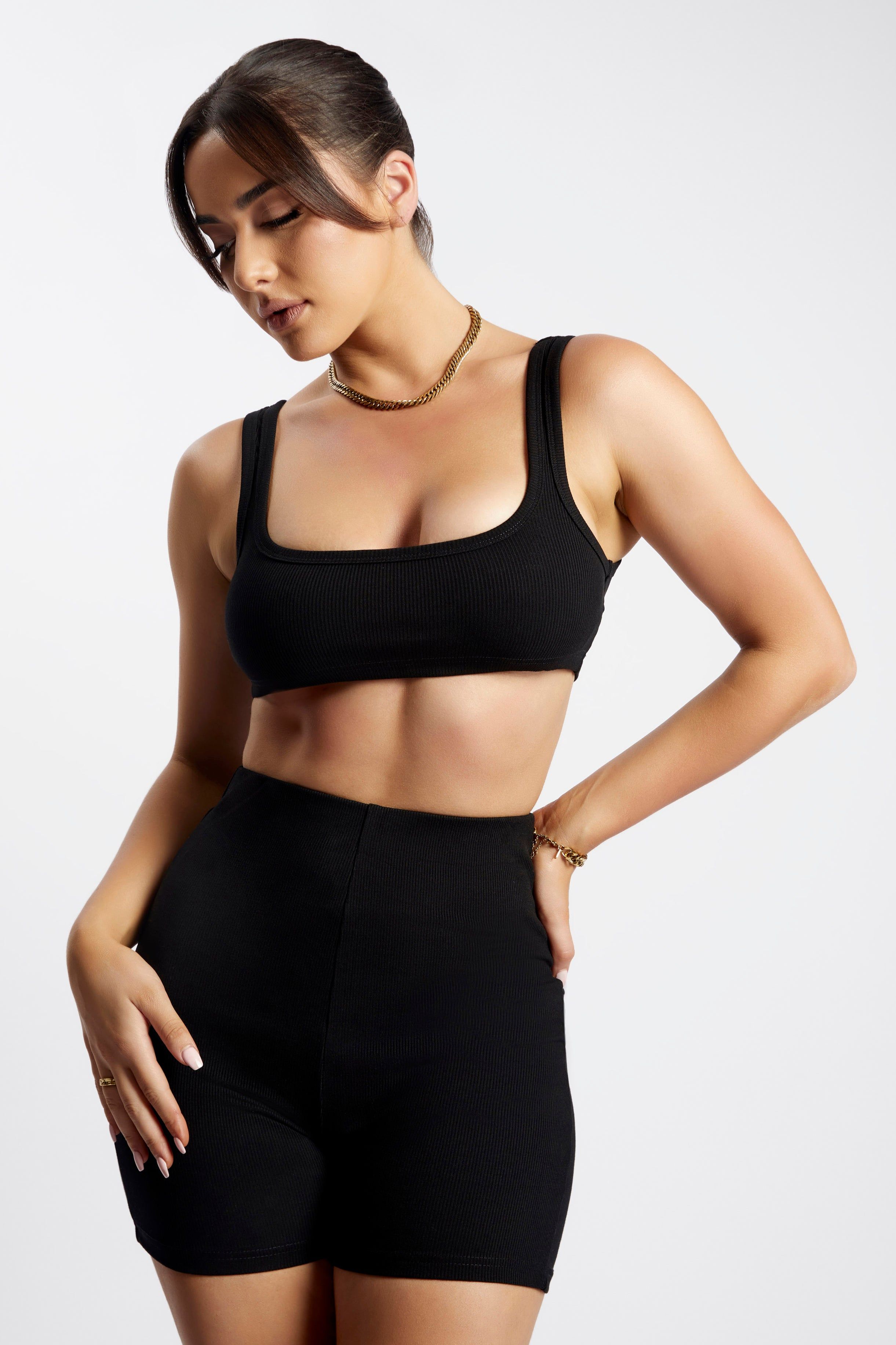Jackie Scoop Neck Crop Top - Black sold by Meshki product image thumbnail 4