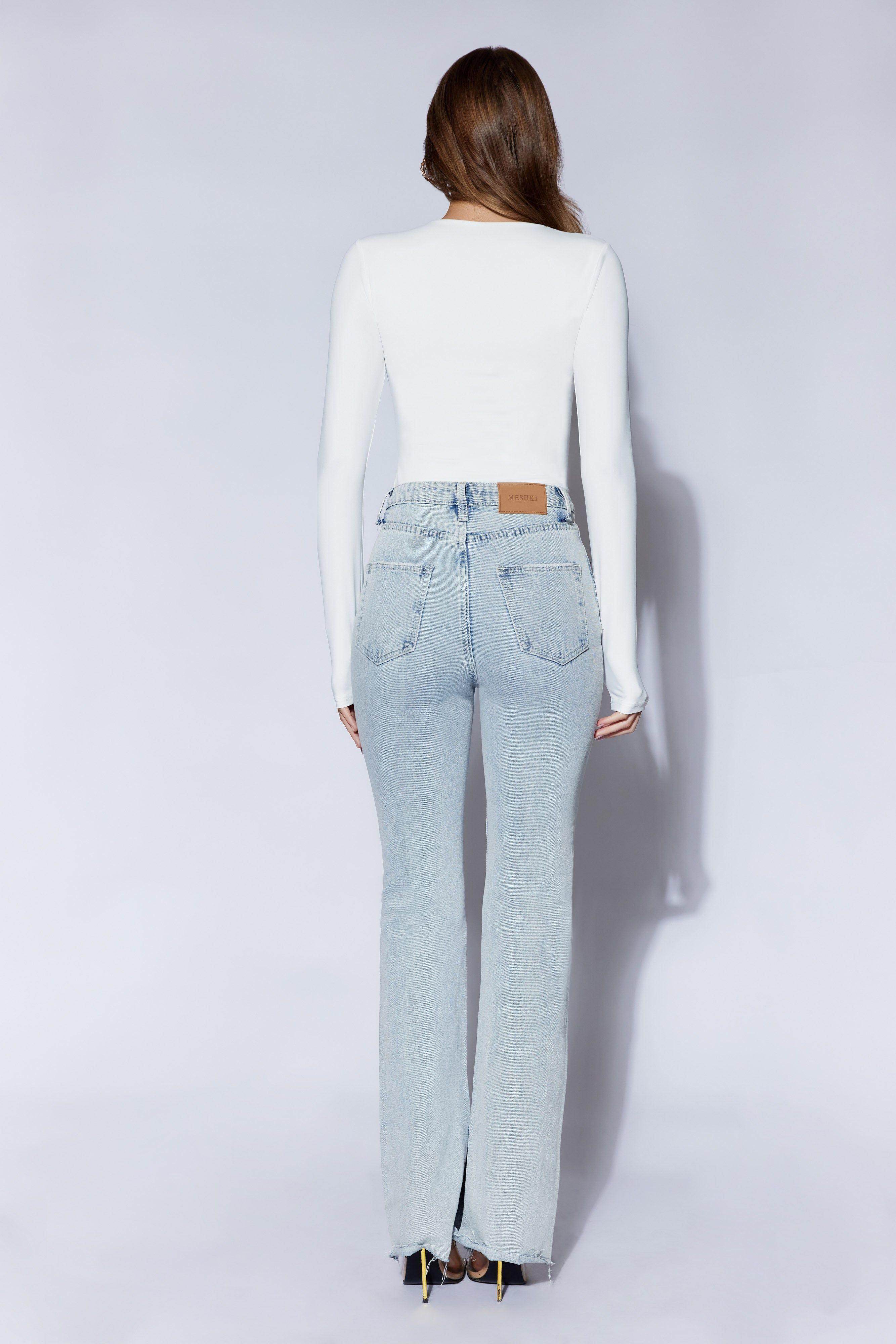 Nadine Twist Front Cut Out Bodysuit - White sold by Meshki product image thumbnail 6