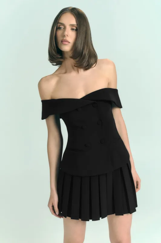 Krista Strapless Suiting Top - Black made by Meshki