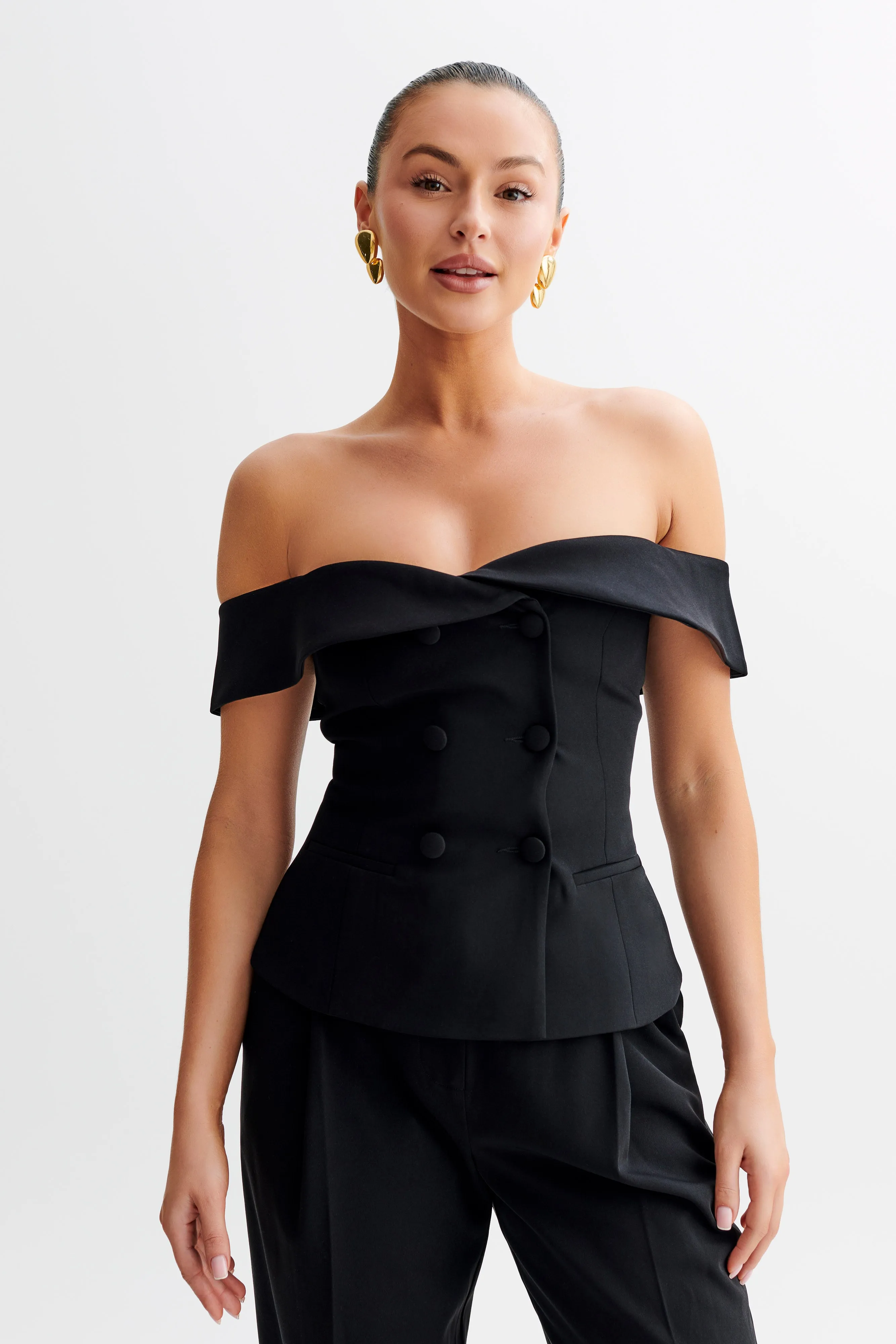 Krista Strapless Suiting Top - Black sold by Meshki product image thumbnail 2