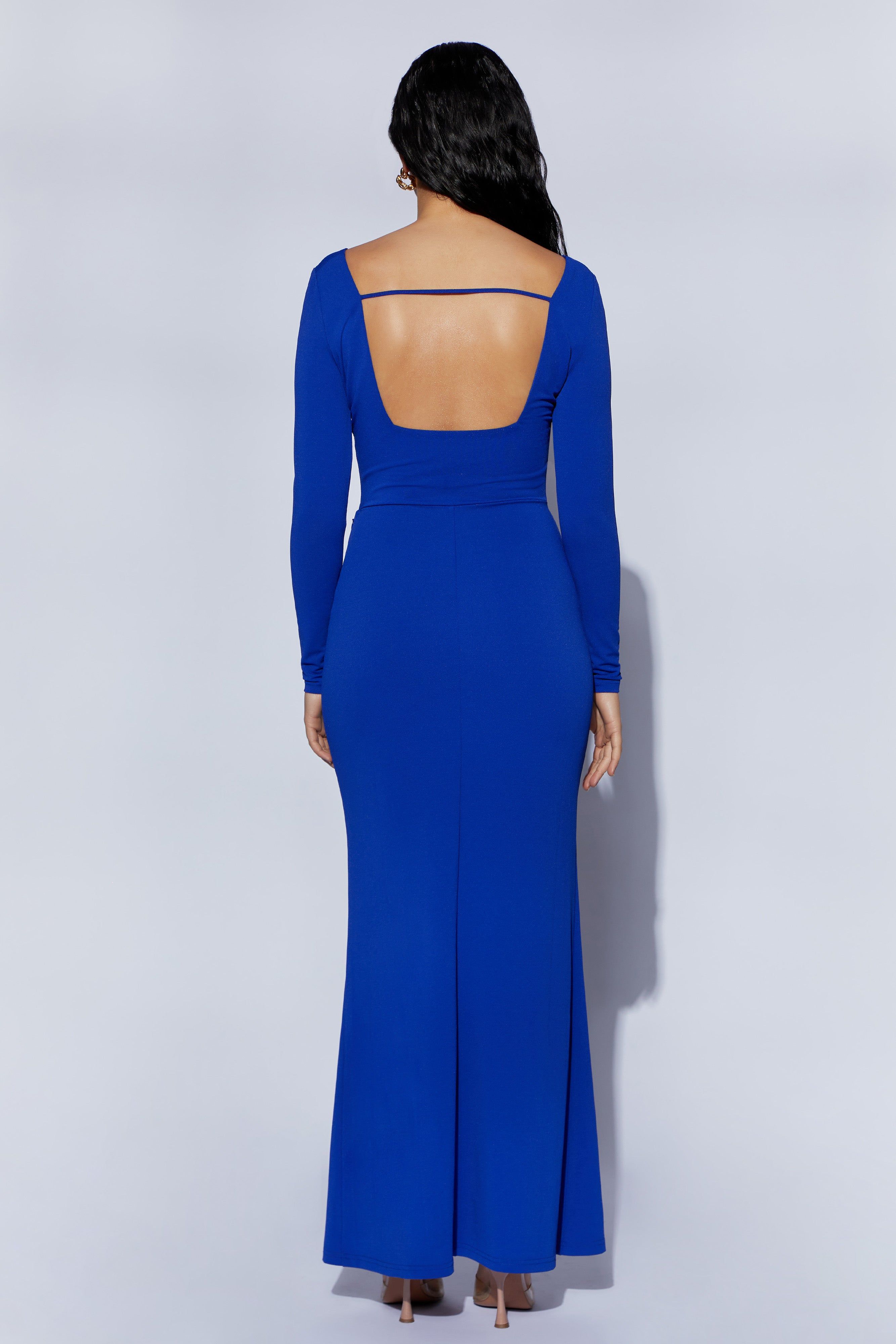 Mehlika Cut Out Maxi Dress With Hardware - Persian Blue sold by Meshki product image thumbnail 2