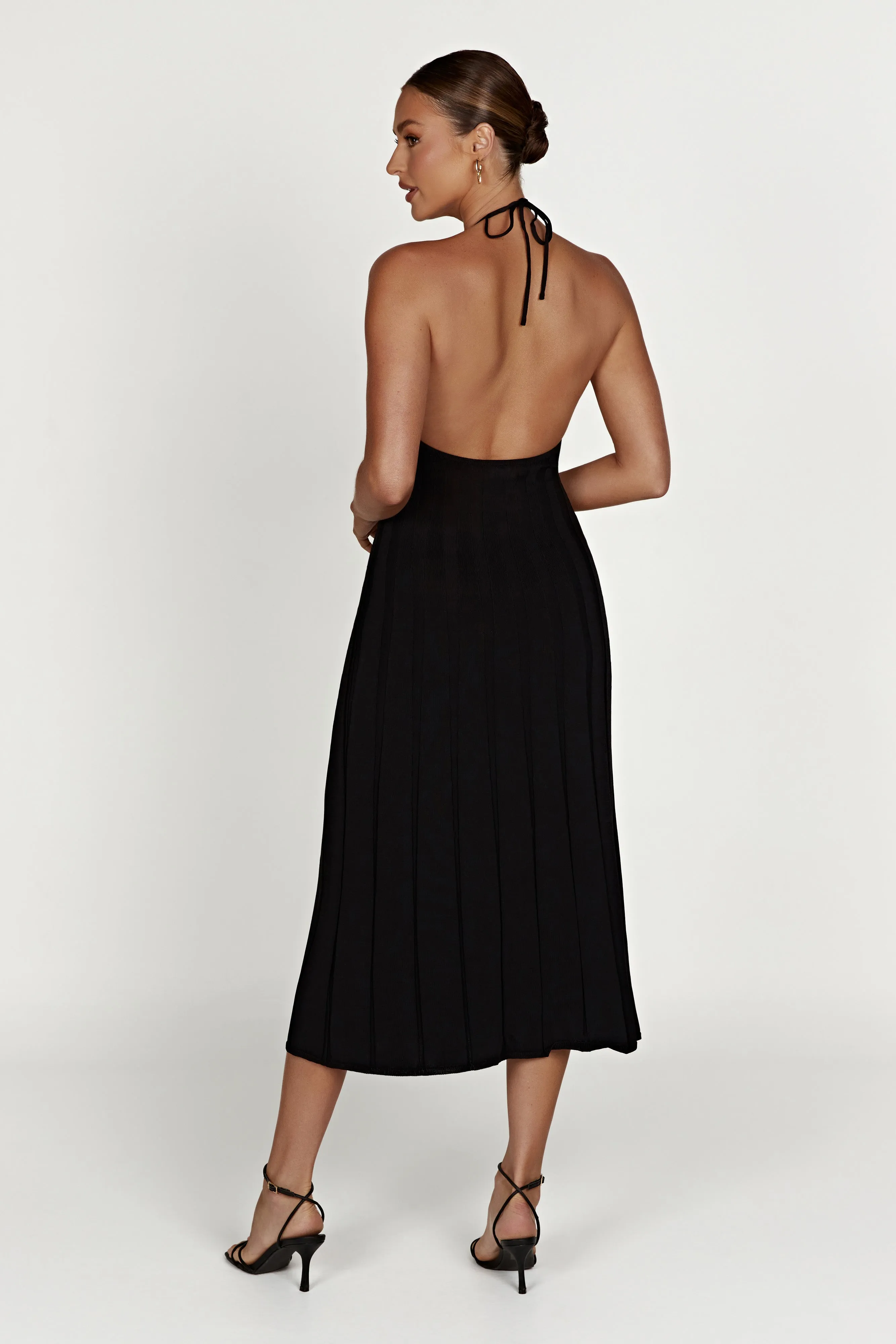 Adrienne Halter Neck Midi Dress - Black sold by Meshki product image thumbnail 2