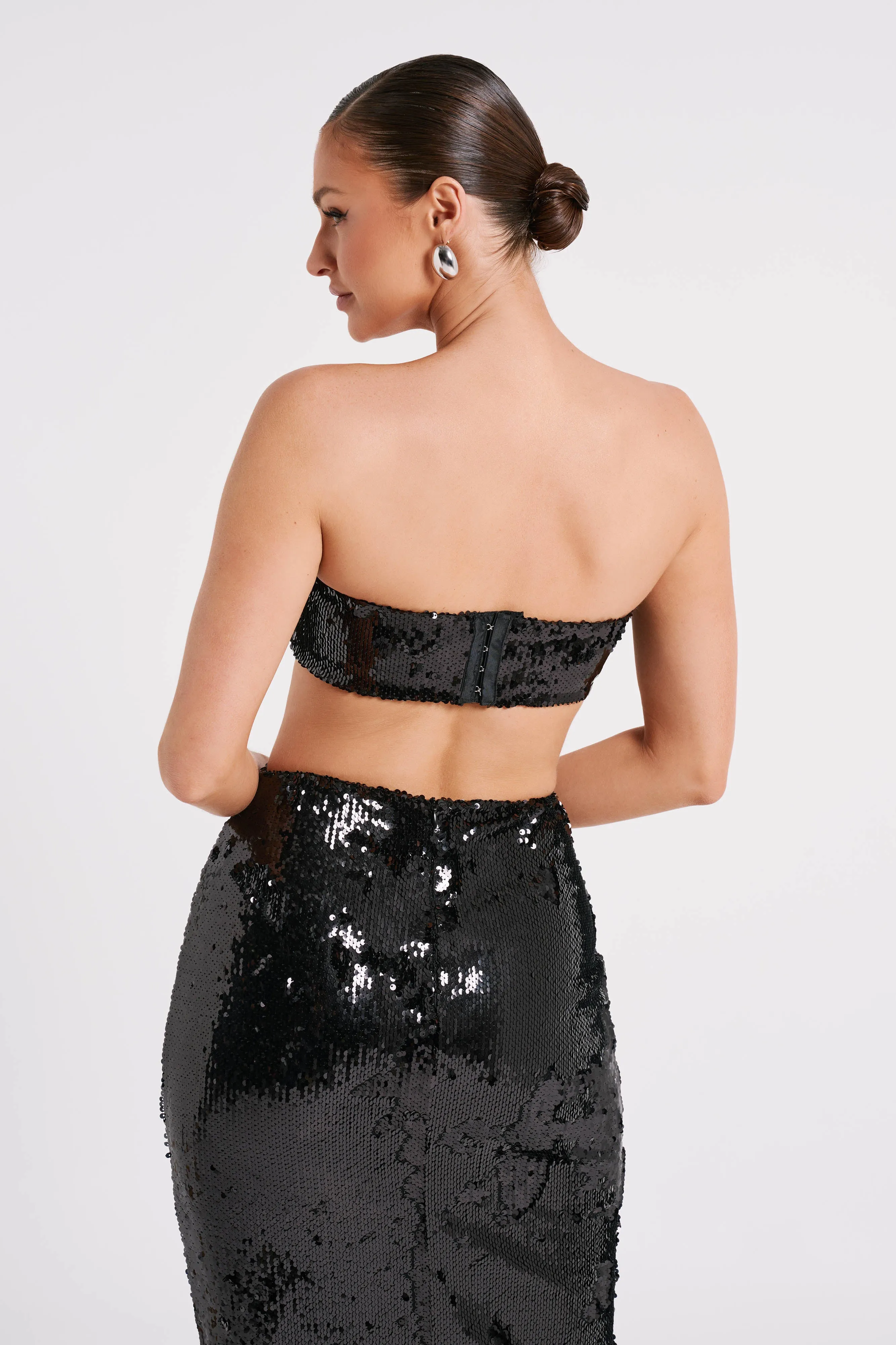 Emerie Strapless Sequin Bandeau - Black sold by Meshki product image thumbnail 5